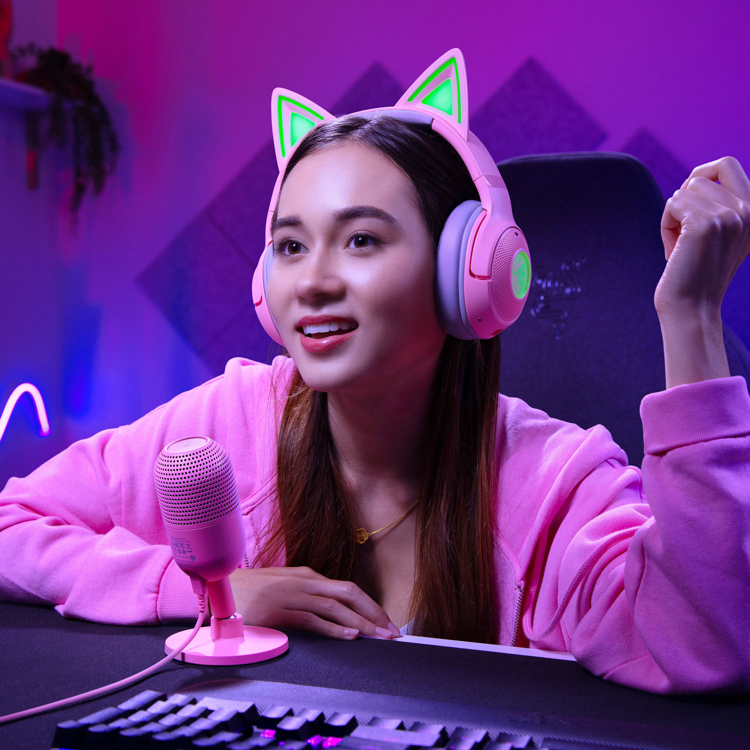 Microphone à condensateur USB Seiren V3 Mini de Razer - Rose quartz