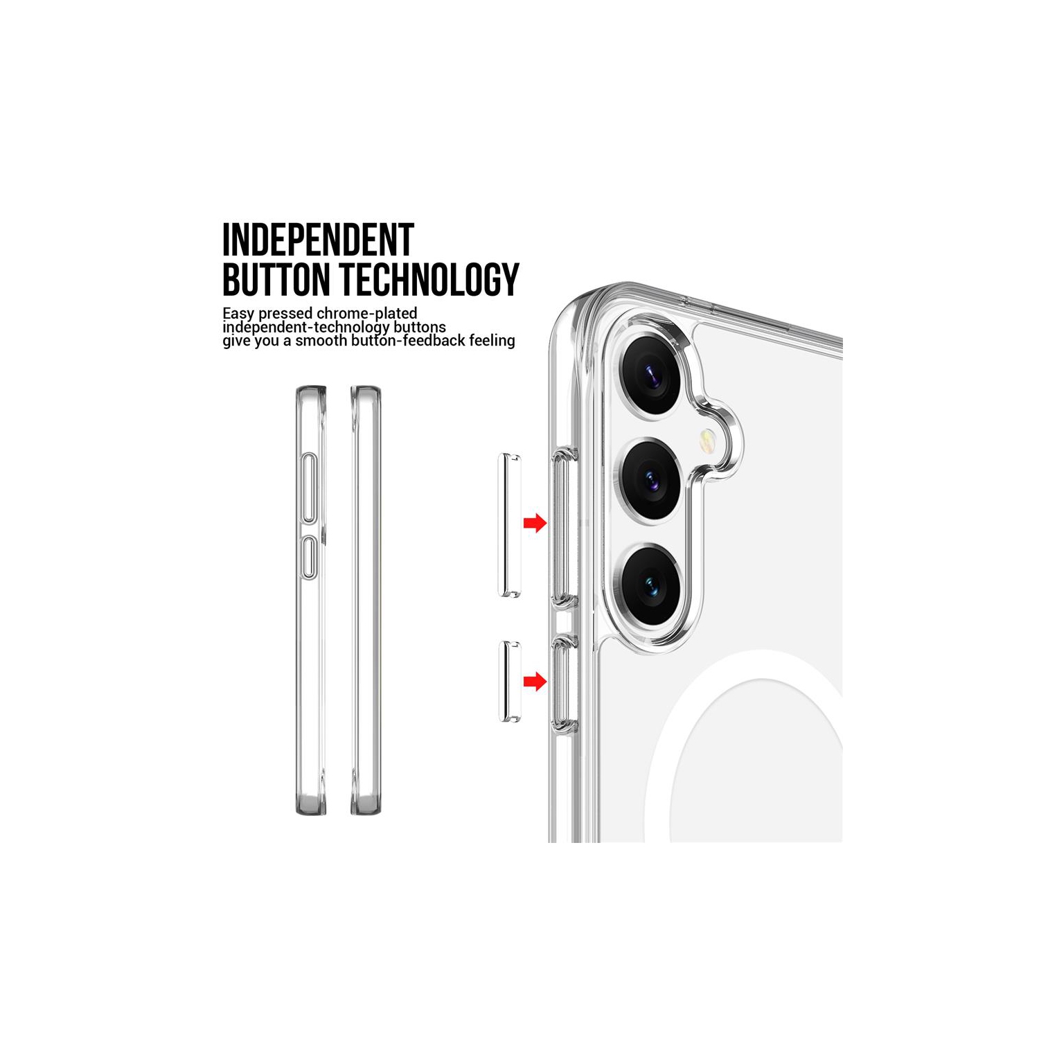 Uolo Soul+ MagSafe Case Drop Rated Fitted Hard Shell Case for Samsung Galaxy S24+ - Clear