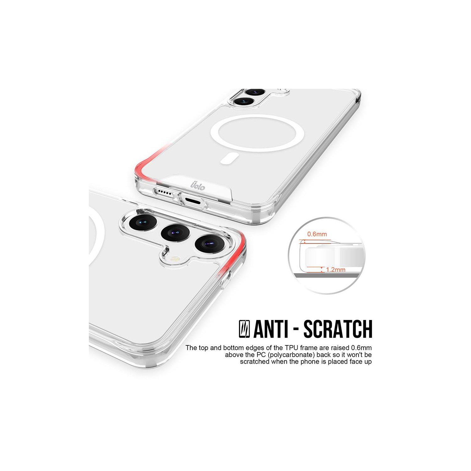 Uolo Soul+ MagSafe Case Drop Rated Fitted Hard Shell Case for Samsung Galaxy S24+ - Clear