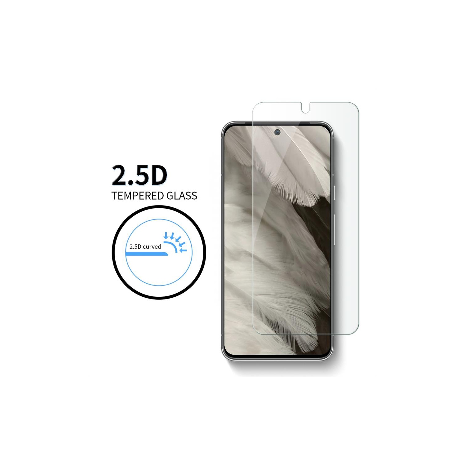 Uolo [Shield] Tempered Glass [9H ASAHI] Screen Protector for Google Pixel 8 | Case Friendly & Easy Installation