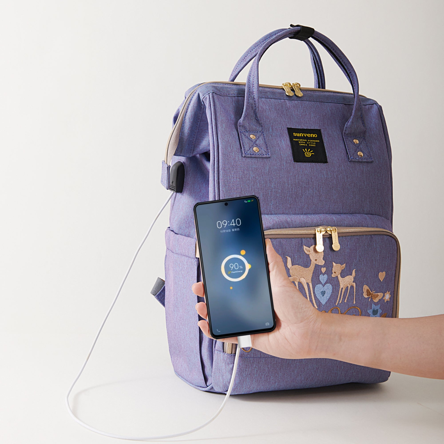 Sunveno Embroidered Diaper Backpack