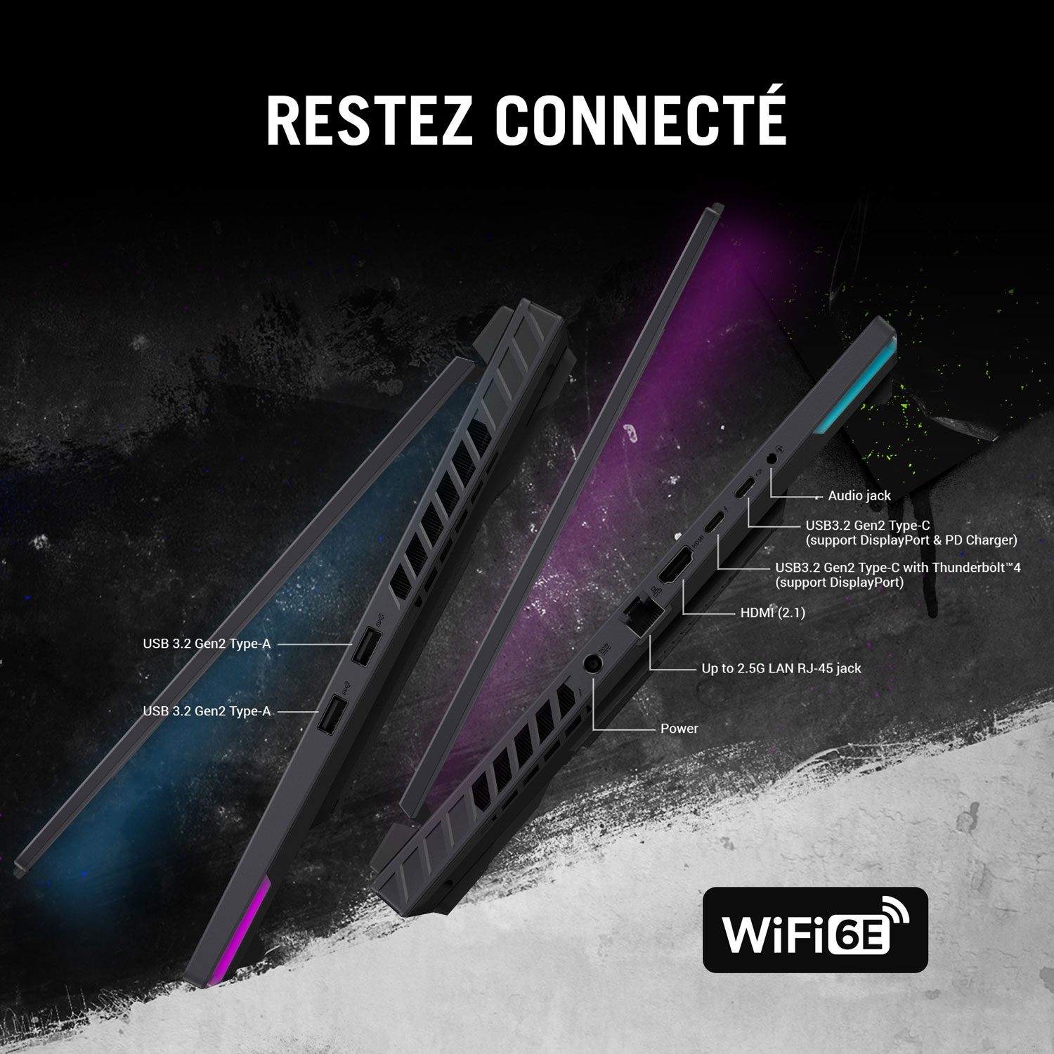 Portable de jeu WQXGA 240 Hz de 18 po ROG Strix G18 d'ASUS (Core i9-14900HX d'Intel/SSD 1 To/RAM 32 Go/RTX 4060)