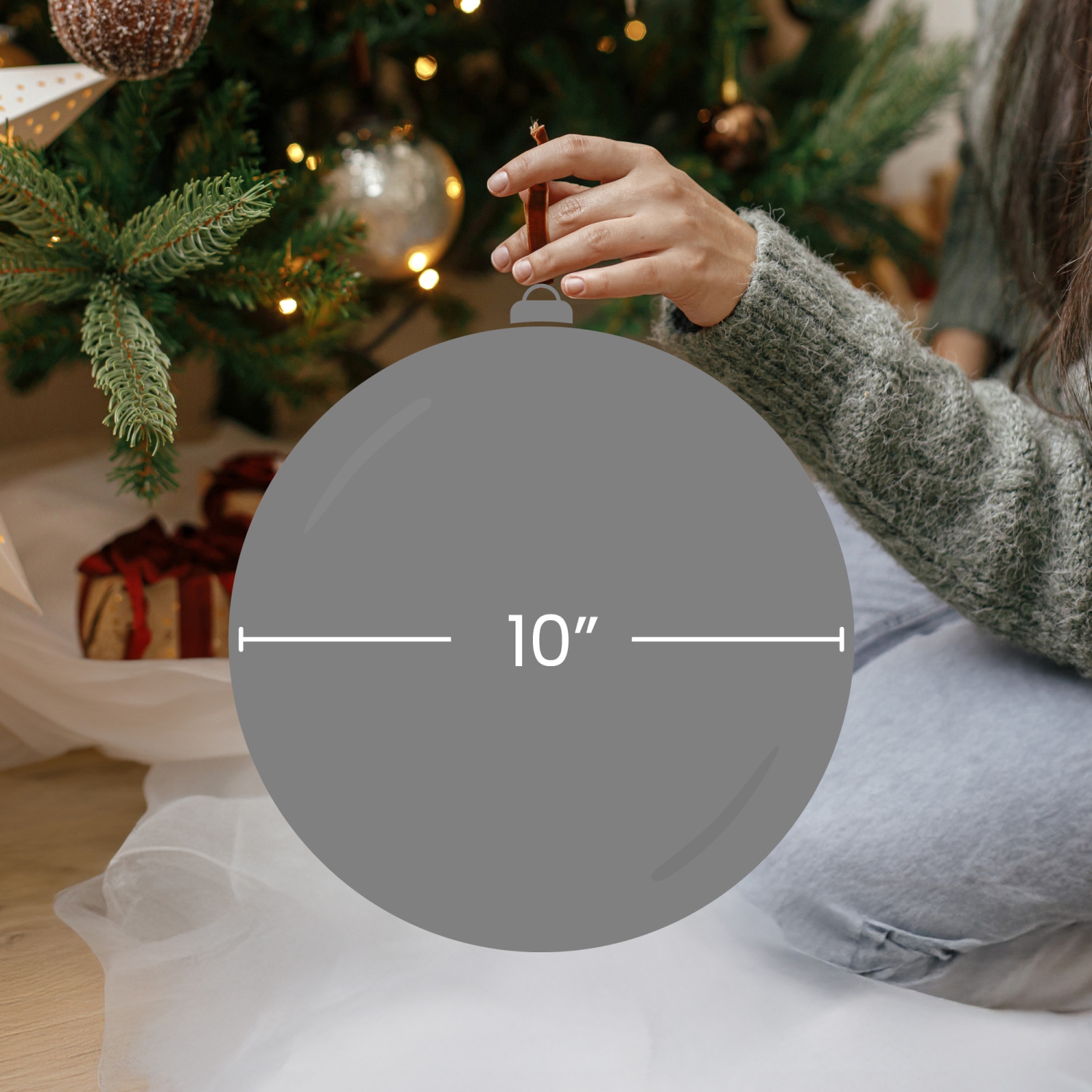 Matte Shatterproof Commercial Christmas Ball Ornament - 10" - Green