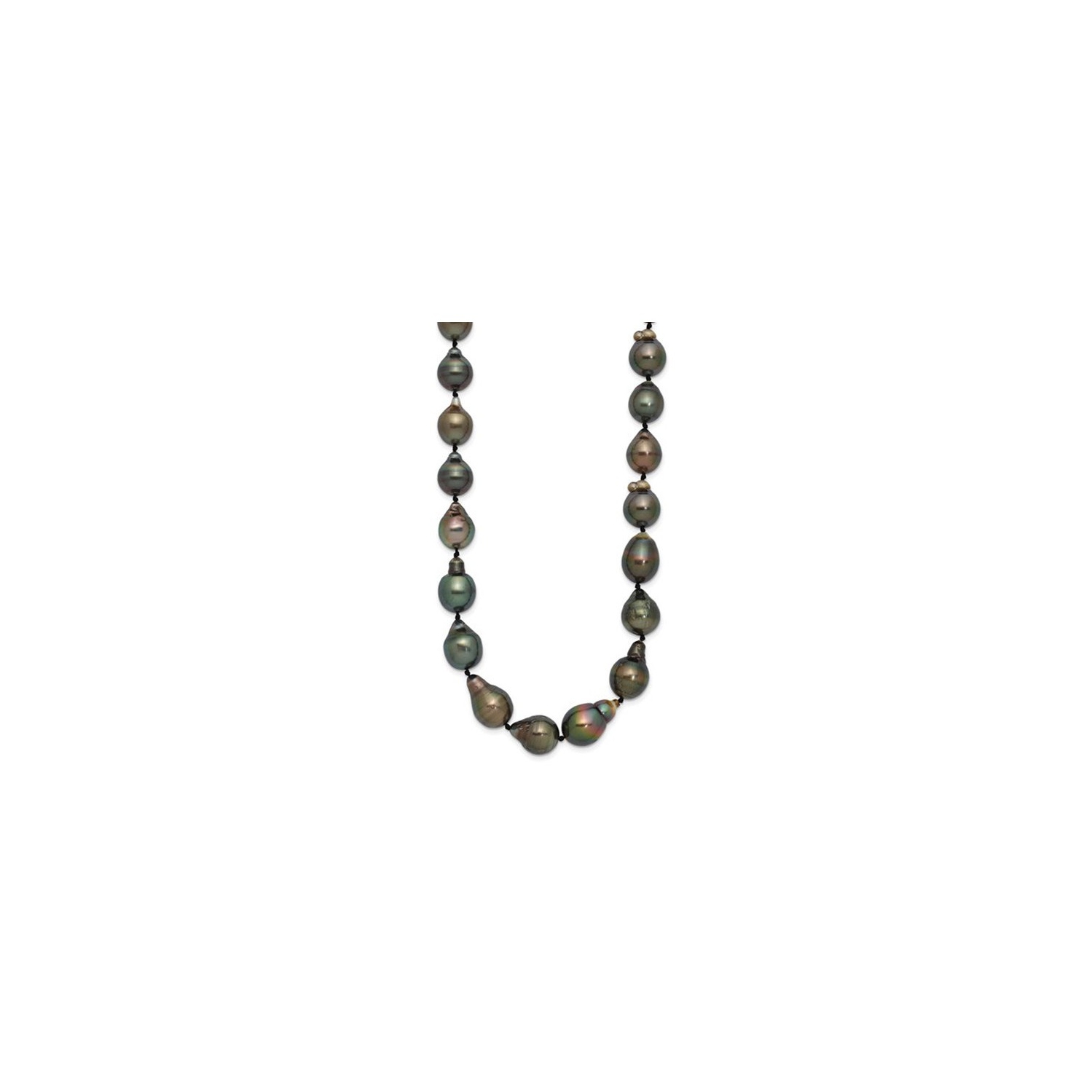 Saltwater Cultured Tahitian Pearl Necklace in 14K White Gold