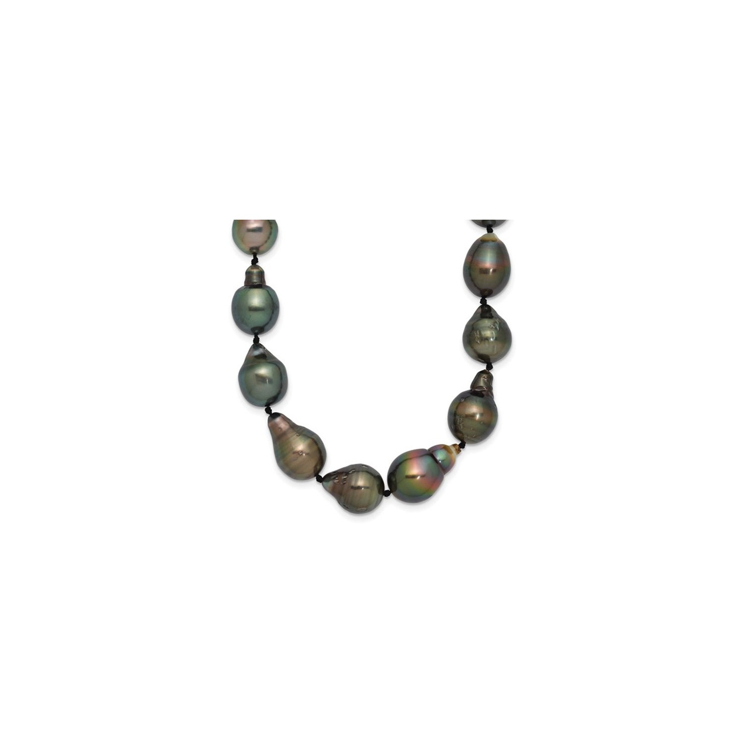 Saltwater Cultured Tahitian Pearl Necklace in 14K White Gold