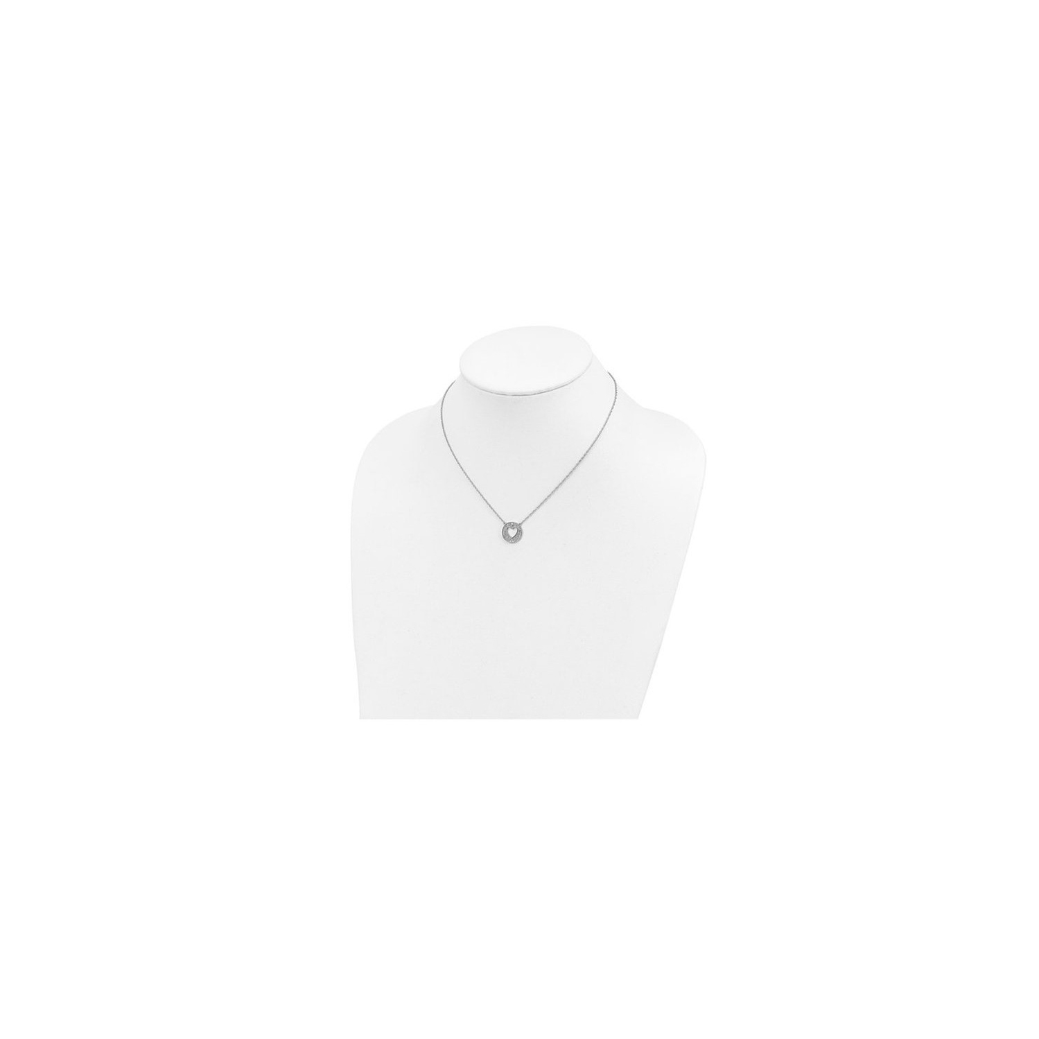 1/6 Carat Diamond Circle Heart Pendant Necklace in Sterling Silver with Chain