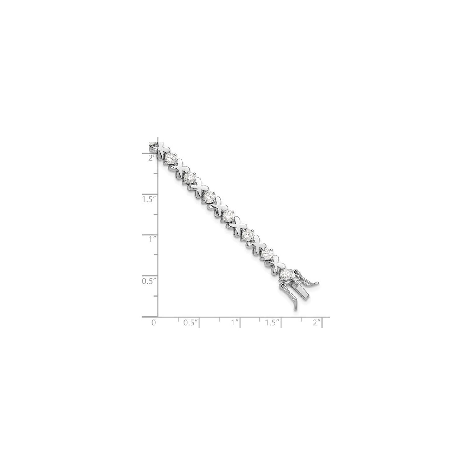 Bracelet fantaisie en argent sterling X-O avec zircons cubiques synthétiques