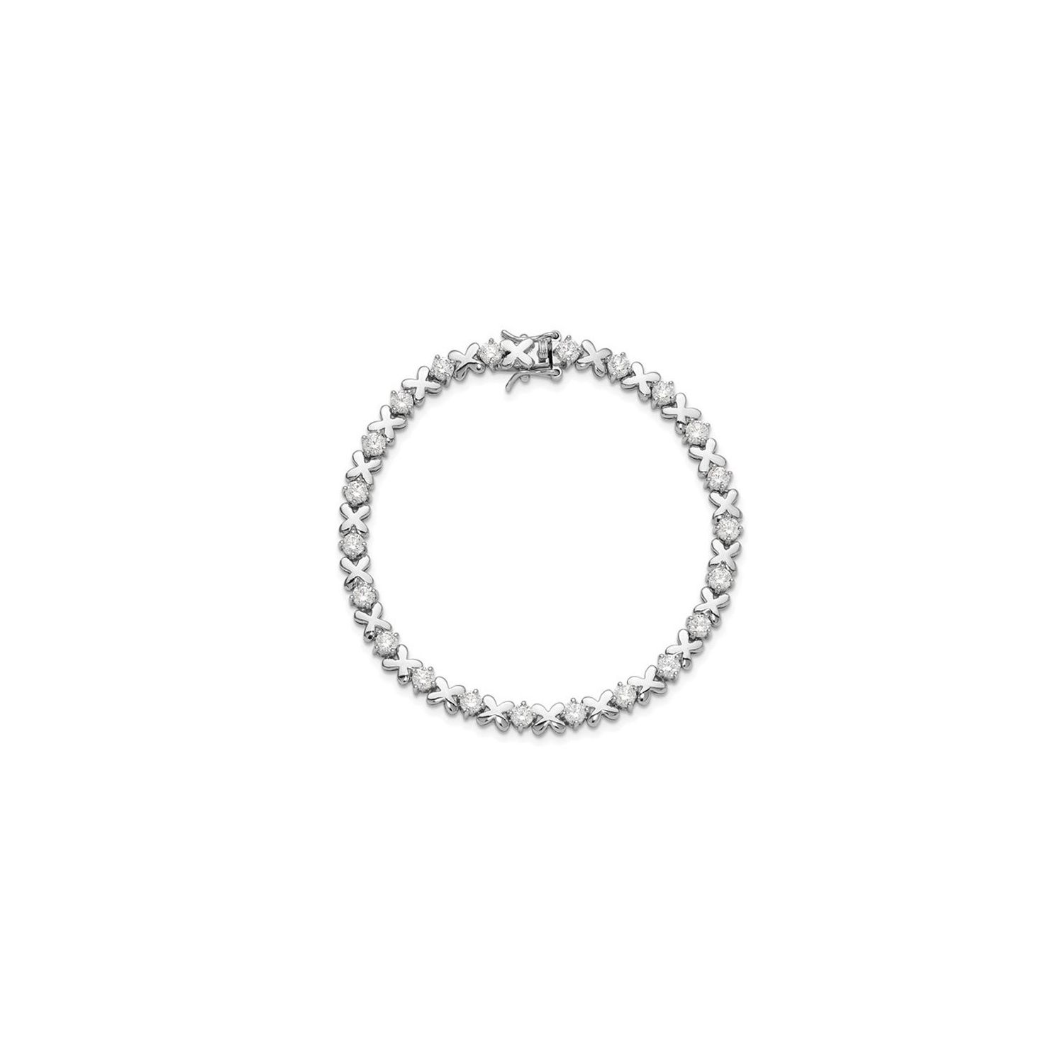 Bracelet fantaisie en argent sterling X-O avec zircons cubiques synthétiques