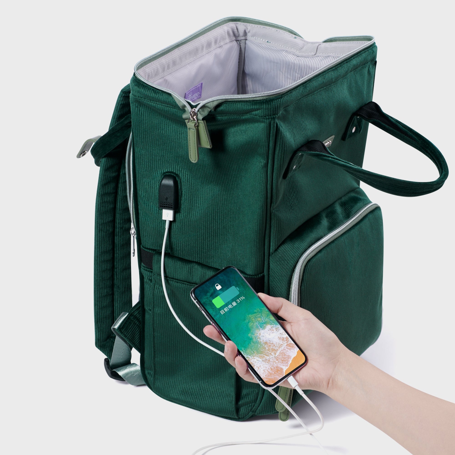 Sunveno Corduroy Diaper Bag