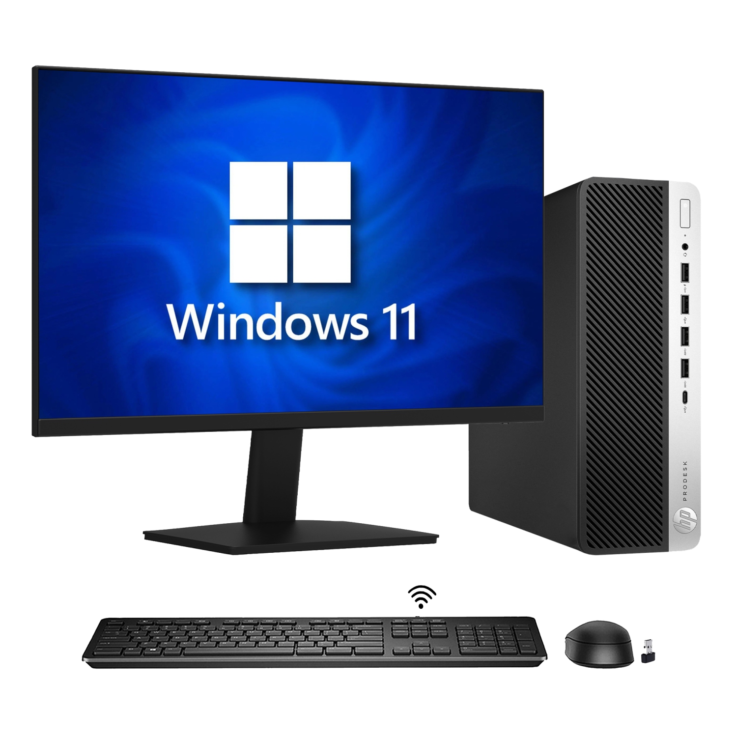 Remis à neuf - ordinateur de bureau haute performance ProDesk 600 G5 SFF de HP/nouveau moniteur 24&nbsp;po/Windows 11 Pro/hexacoeur i5 9th génération