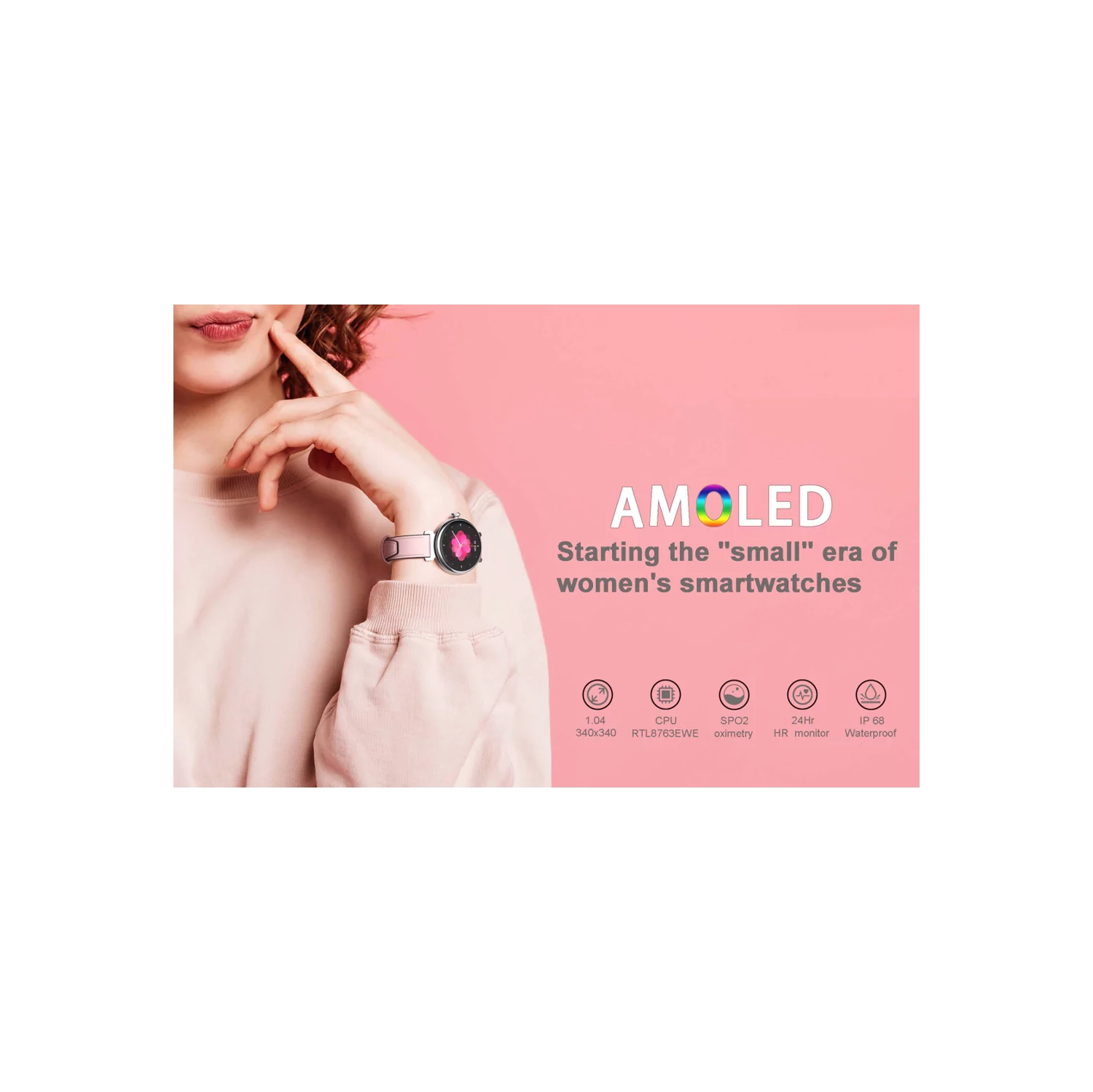 ISPEKTRUM Smartini Mini Smart Watch, 1" HD Screen Bluetooth Calls & Text, Multiple Sports Mode Fitness Tracker Heart Rate & BP Monitor Works with