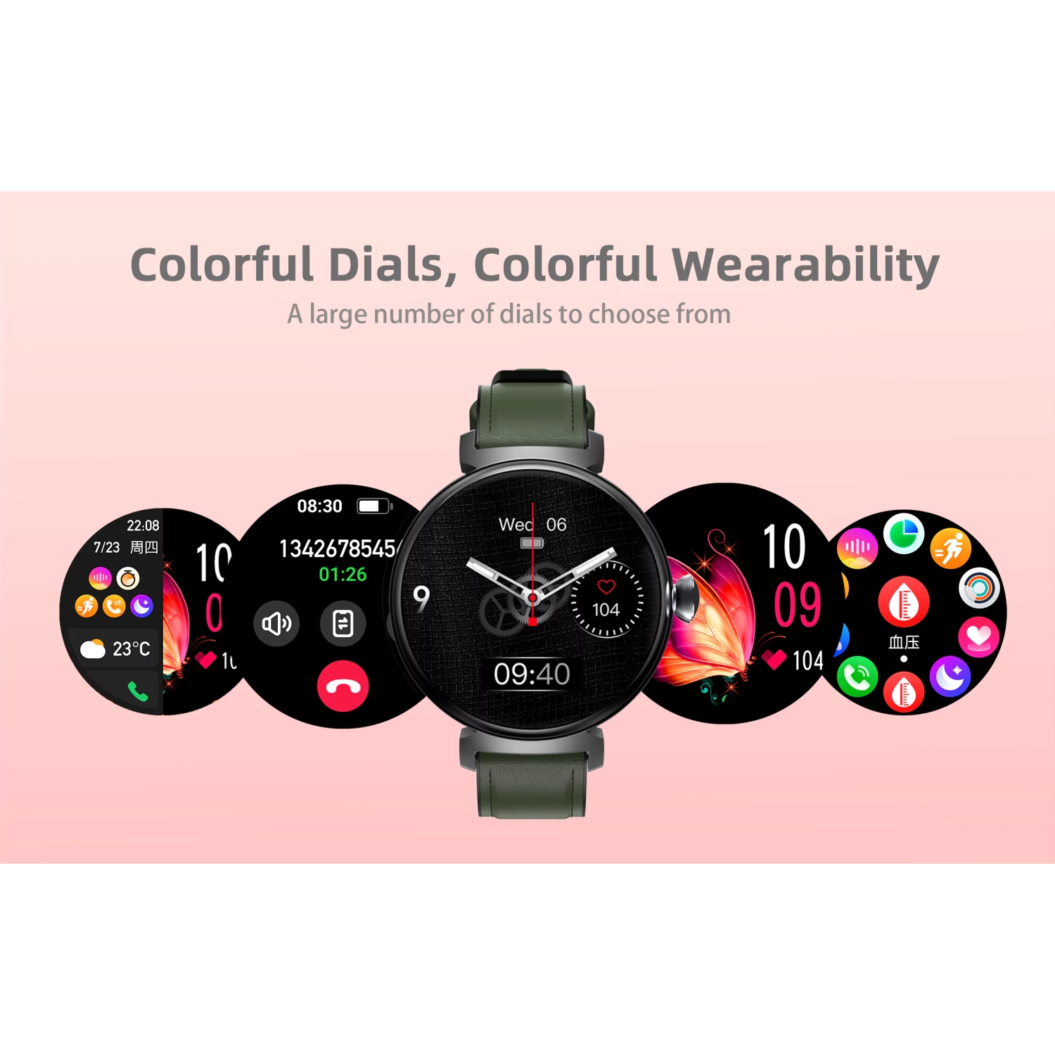 ISPEKTRUM Smartini Mini Smart Watch, 1" HD Screen Bluetooth Calls & Text, Multiple Sports Mode Fitness Tracker Heart Rate & BP Monitor Works with