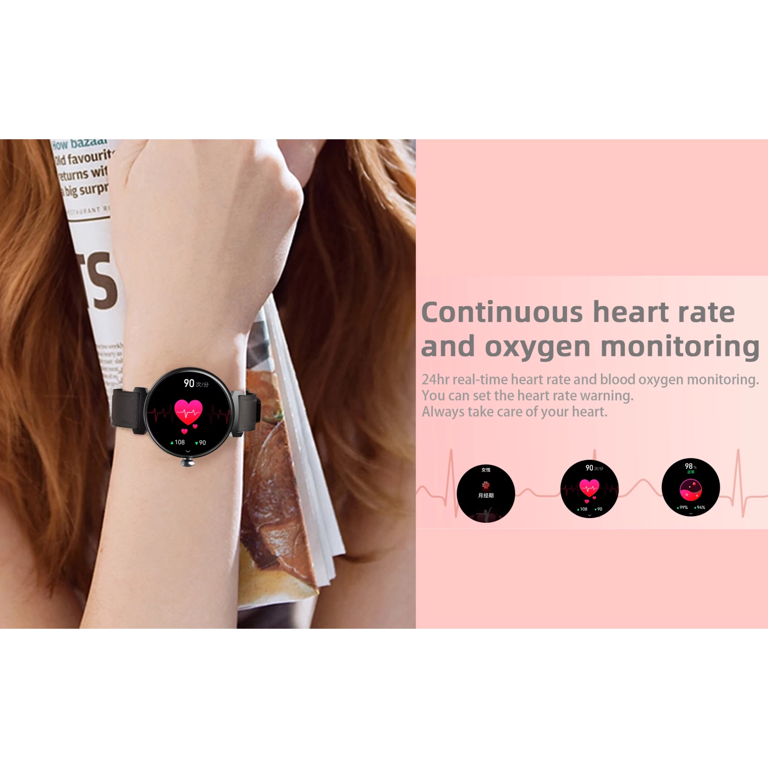 ISPEKTRUM Smartini Mini Smart Watch, 1" HD Screen Bluetooth Calls & Text, Multiple Sports Mode Fitness Tracker Heart Rate & BP Monitor Works with