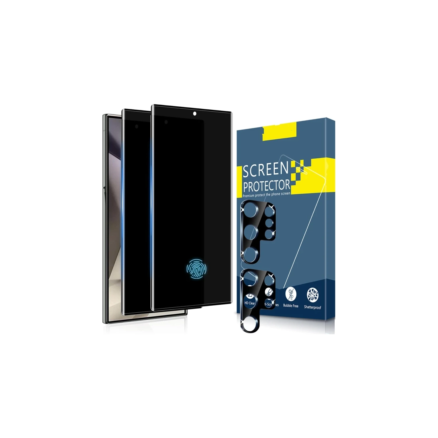 Galaxy S24 Ultra Privacy Screen Protector - Ultra HD Tempered Glass, Anti-Spy, 9H Hardness, Anti-Scratch, Bubble-Free, with Bonus Camera Lens