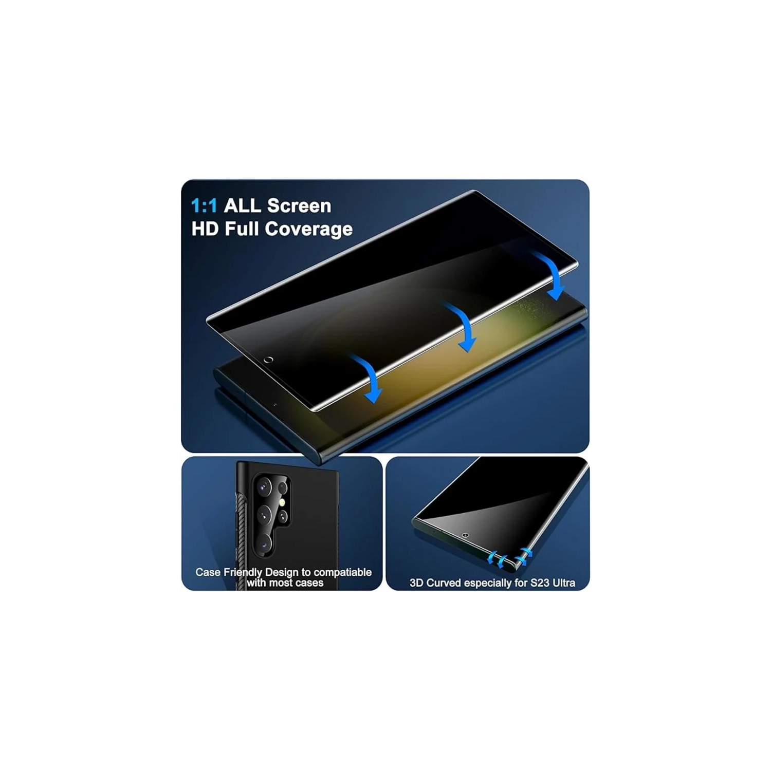 Ensemble protecteur d'écran et caméra de confidentialité pour Galaxy S24 - 2+2 Pack | Ultra HD, anti-espion, dureté 9H