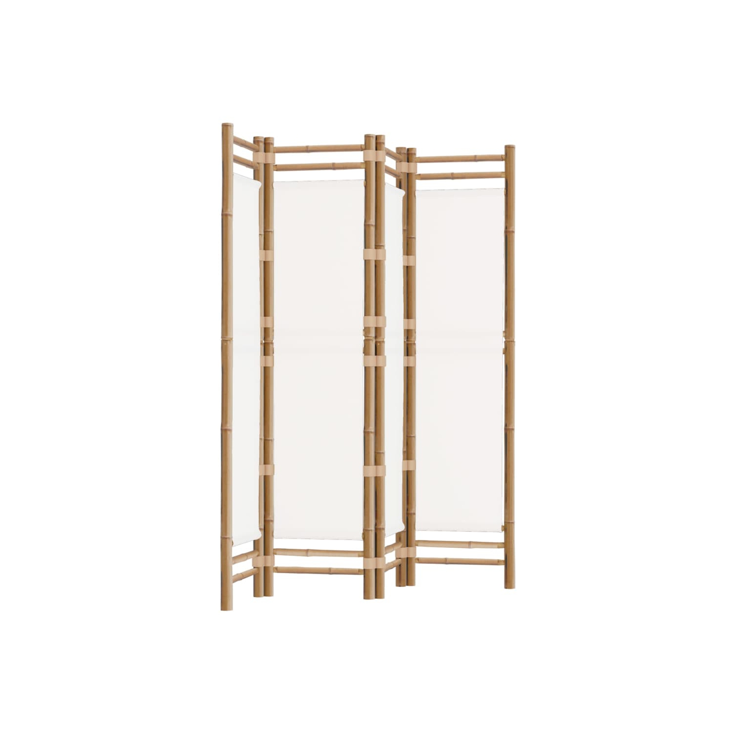 vidaXL Folding 4-Panel Room Divider 160 cm Bamboo and Canvas