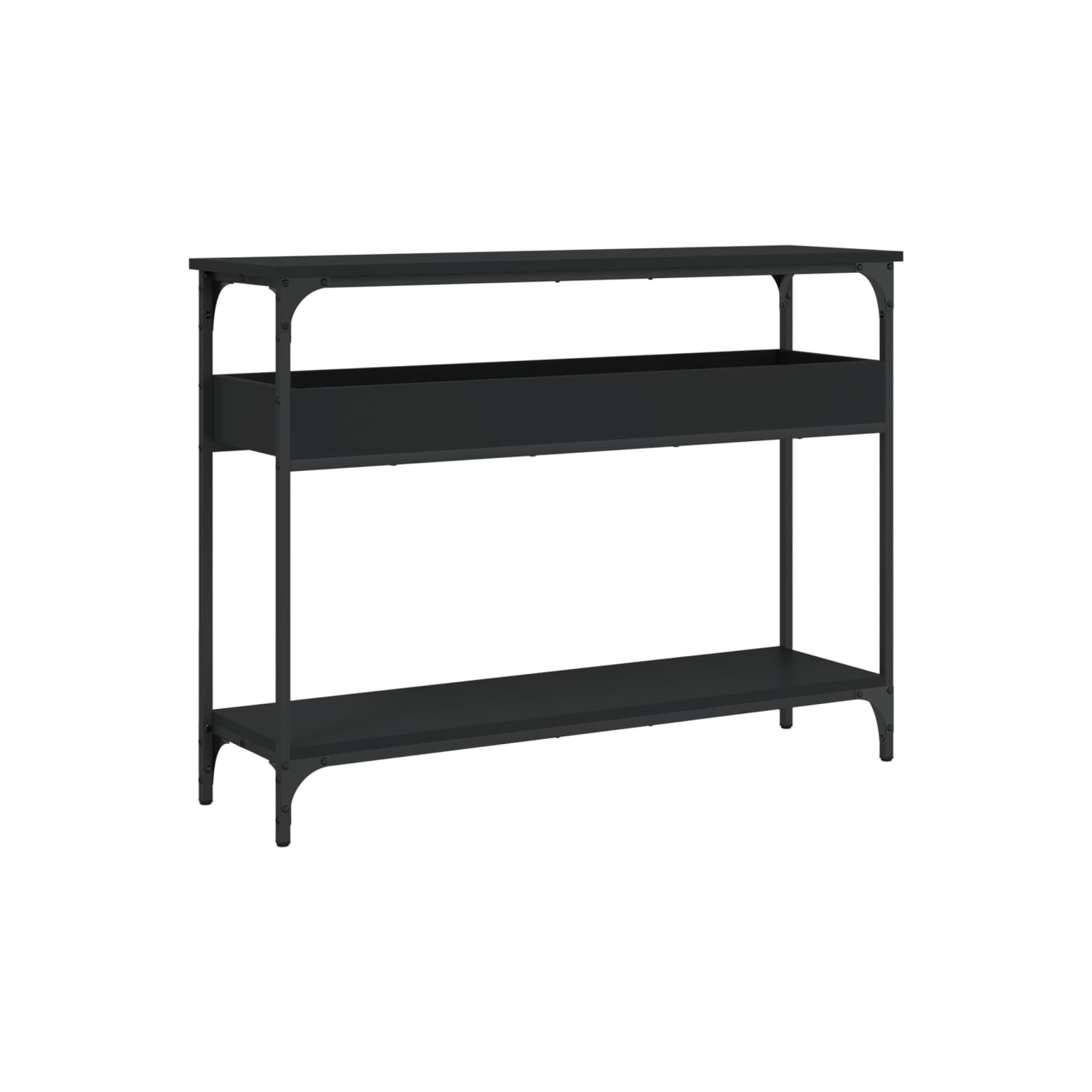 vidaXL Console Table with Shelf Black 100x29x75cm Engineered Wood