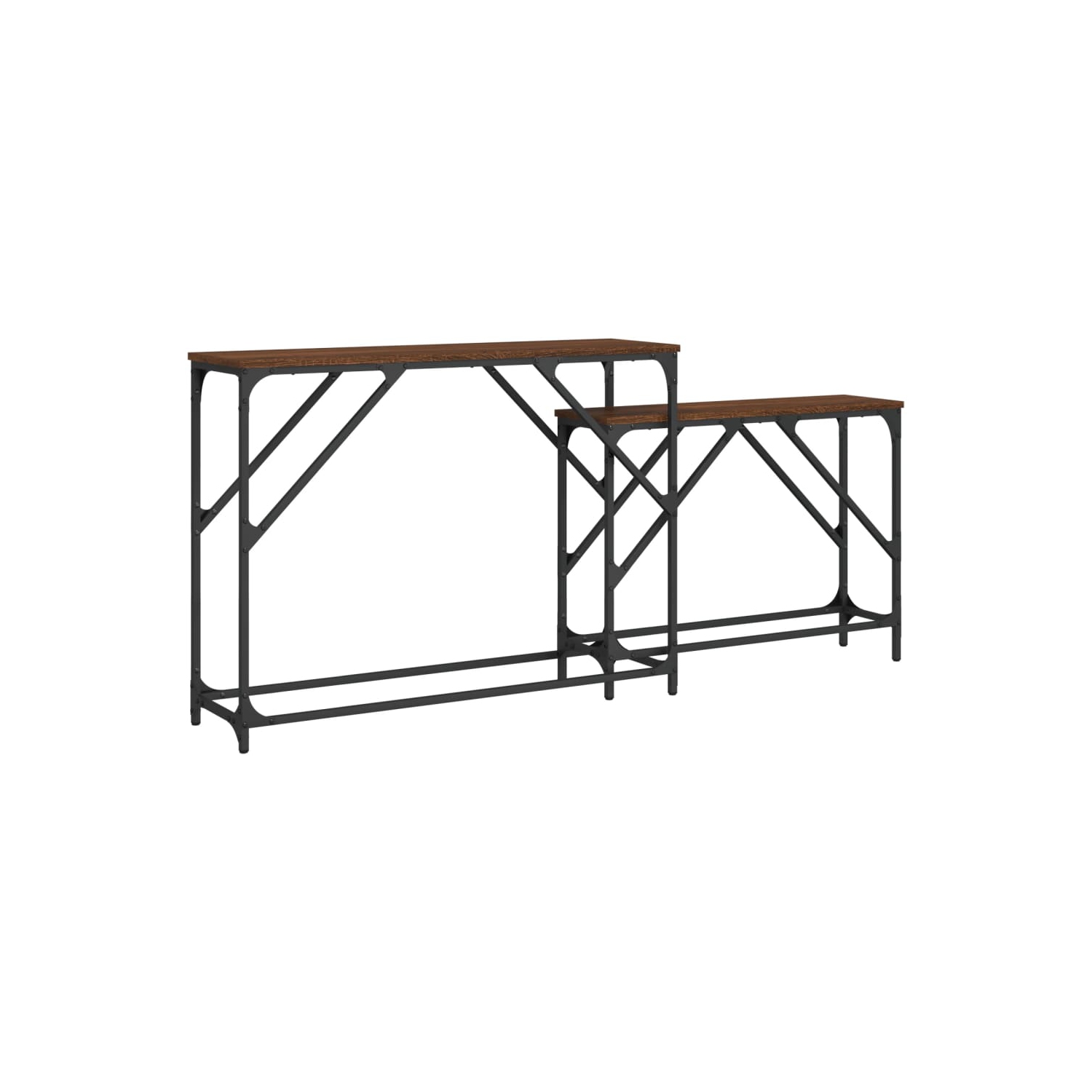 vidaXL Nesting Console Tables 2 pcs Brown Oak Engineered Wood