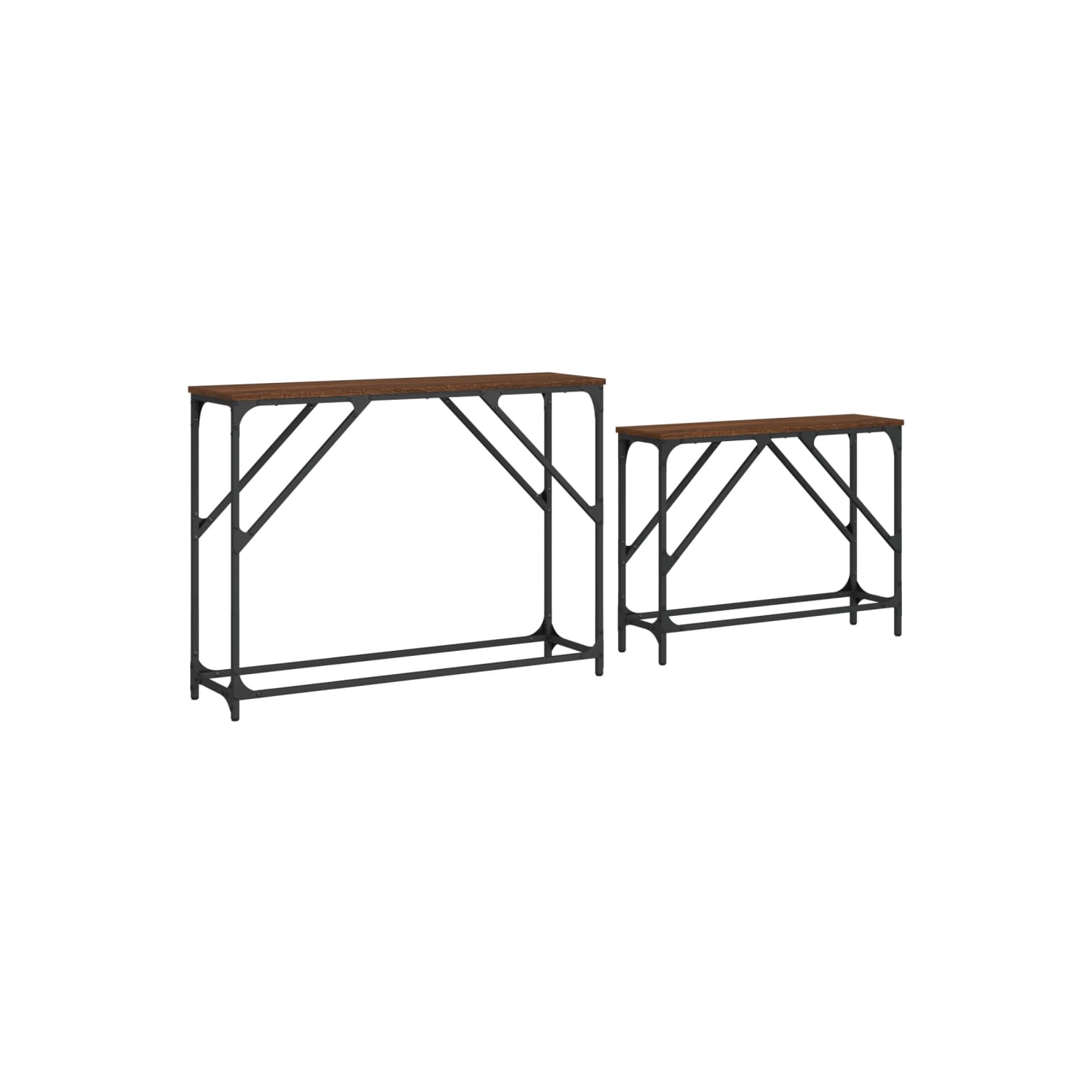 vidaXL Nesting Console Tables 2 pcs Brown Oak Engineered Wood