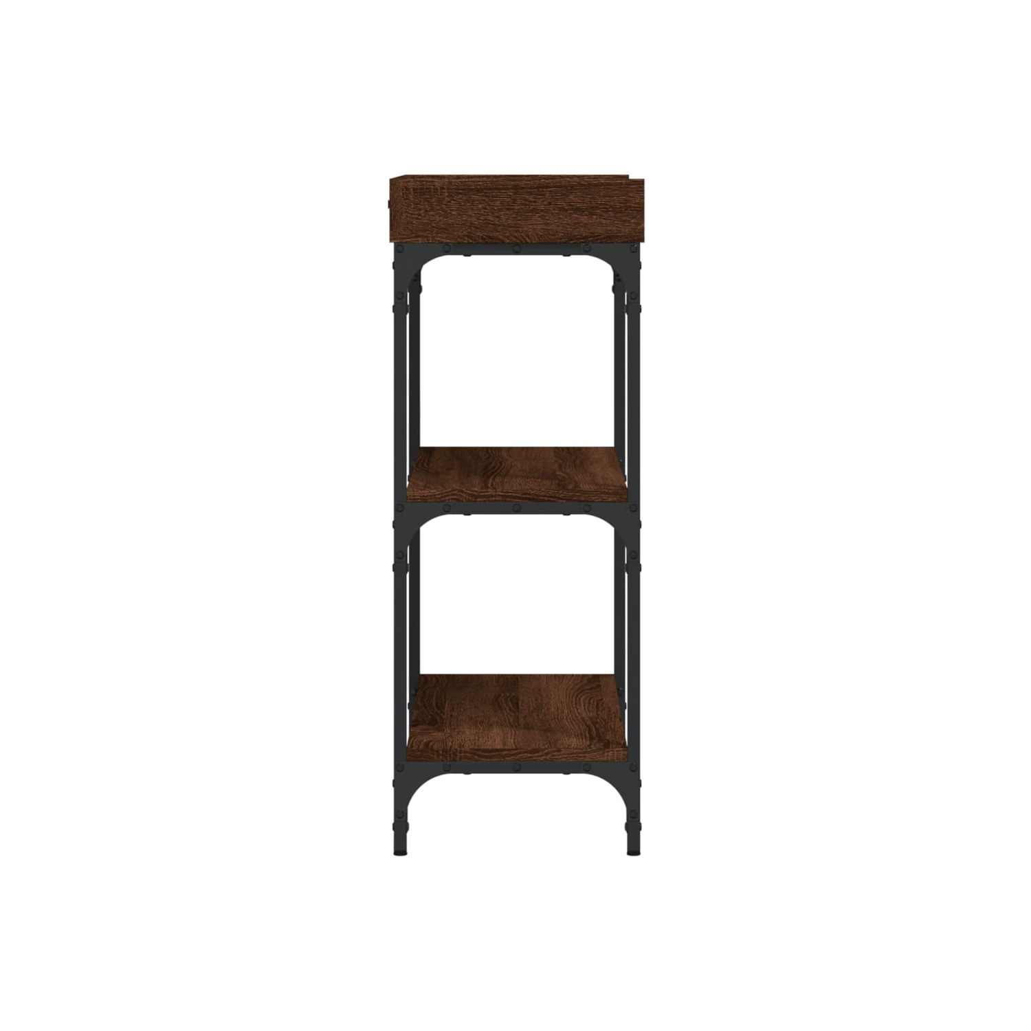 vidaXL Console Table with Shelves Brown Oak 75x30x80 cm