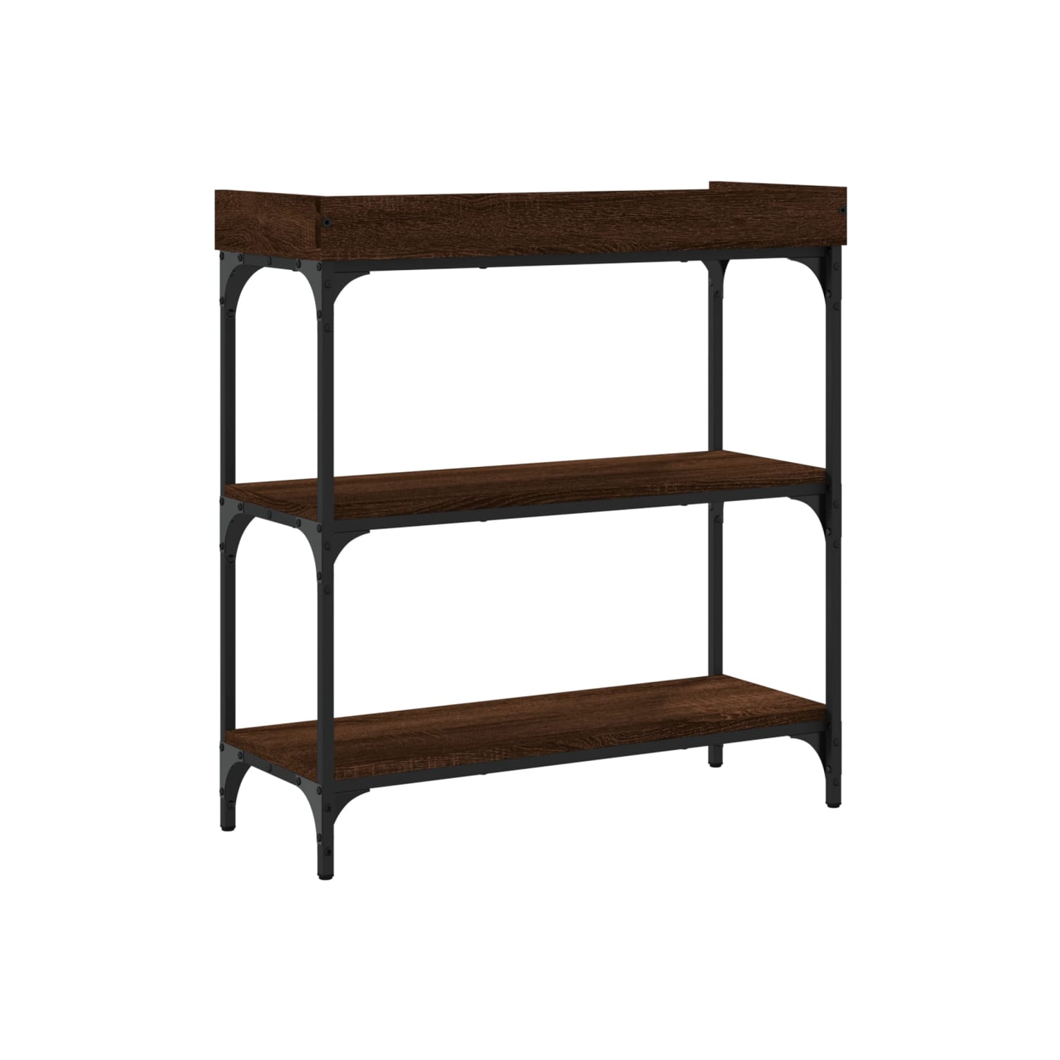 vidaXL Console Table with Shelves Brown Oak 75x30x80 cm