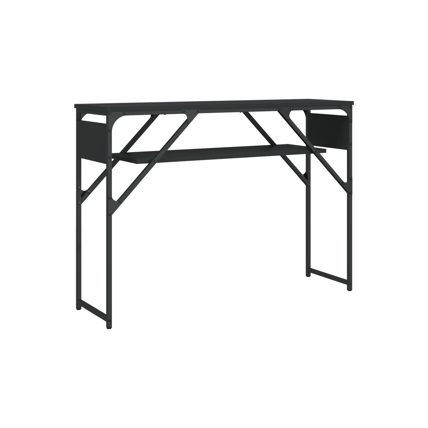 Table console avec tablette en bois d'ingénierie noir 105x30 x 75&nbsp;cm de vidaXL