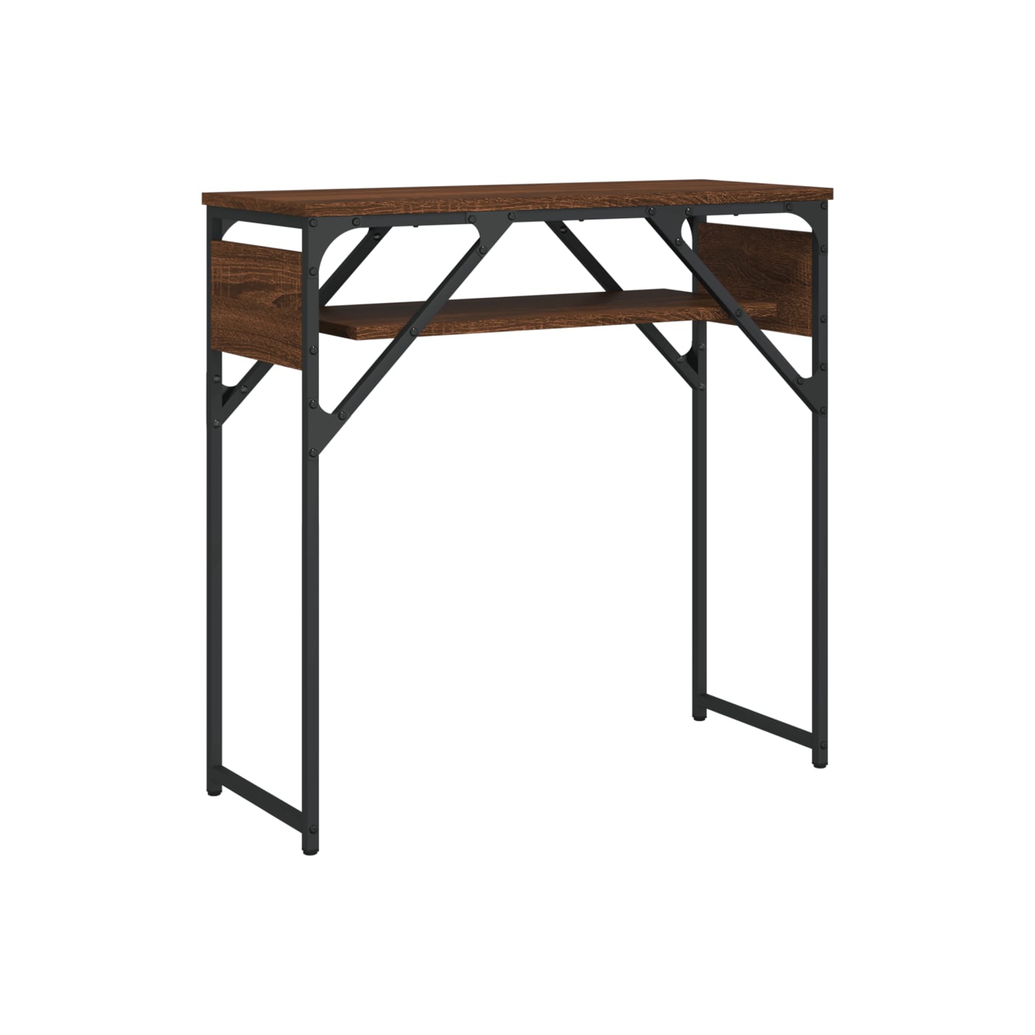 vidaXL Console Table with Shelf Brown Oak 75x30x75cm Engineered Wood