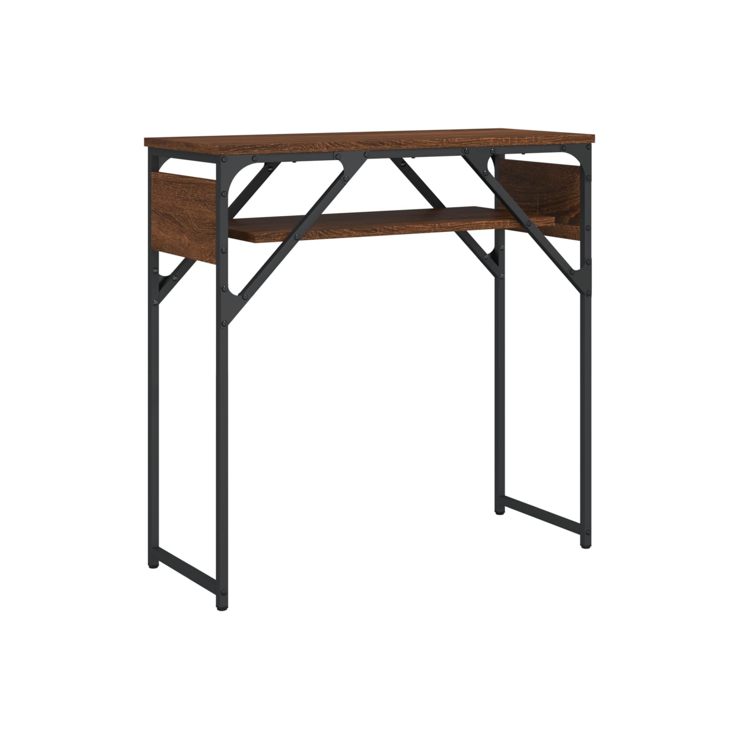 vidaXL Console Table with Shelf Brown Oak 75x30x75cm Engineered Wood