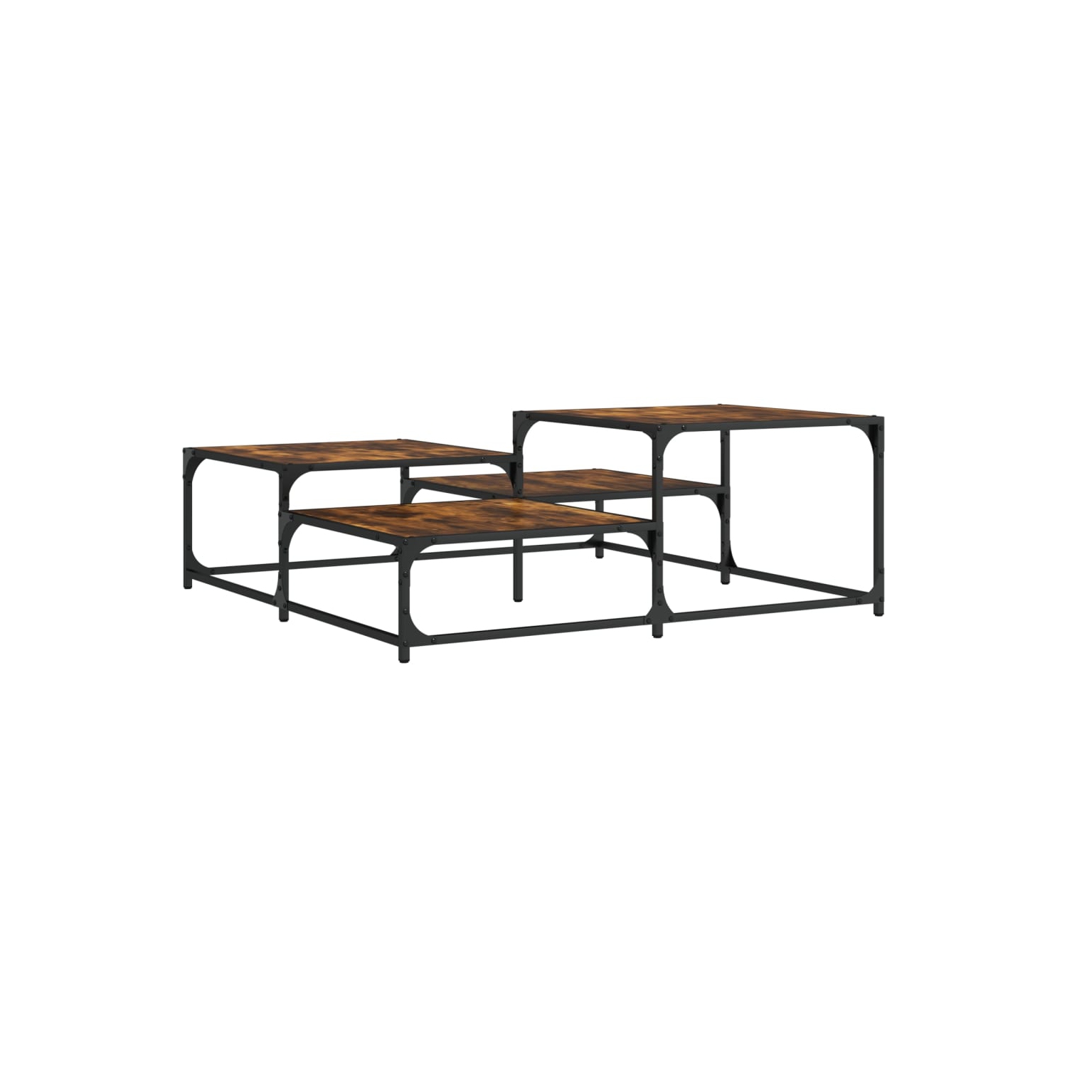 vidaXL Coffee Table Smoked Oak 107x107x40 cm Engineered Wood