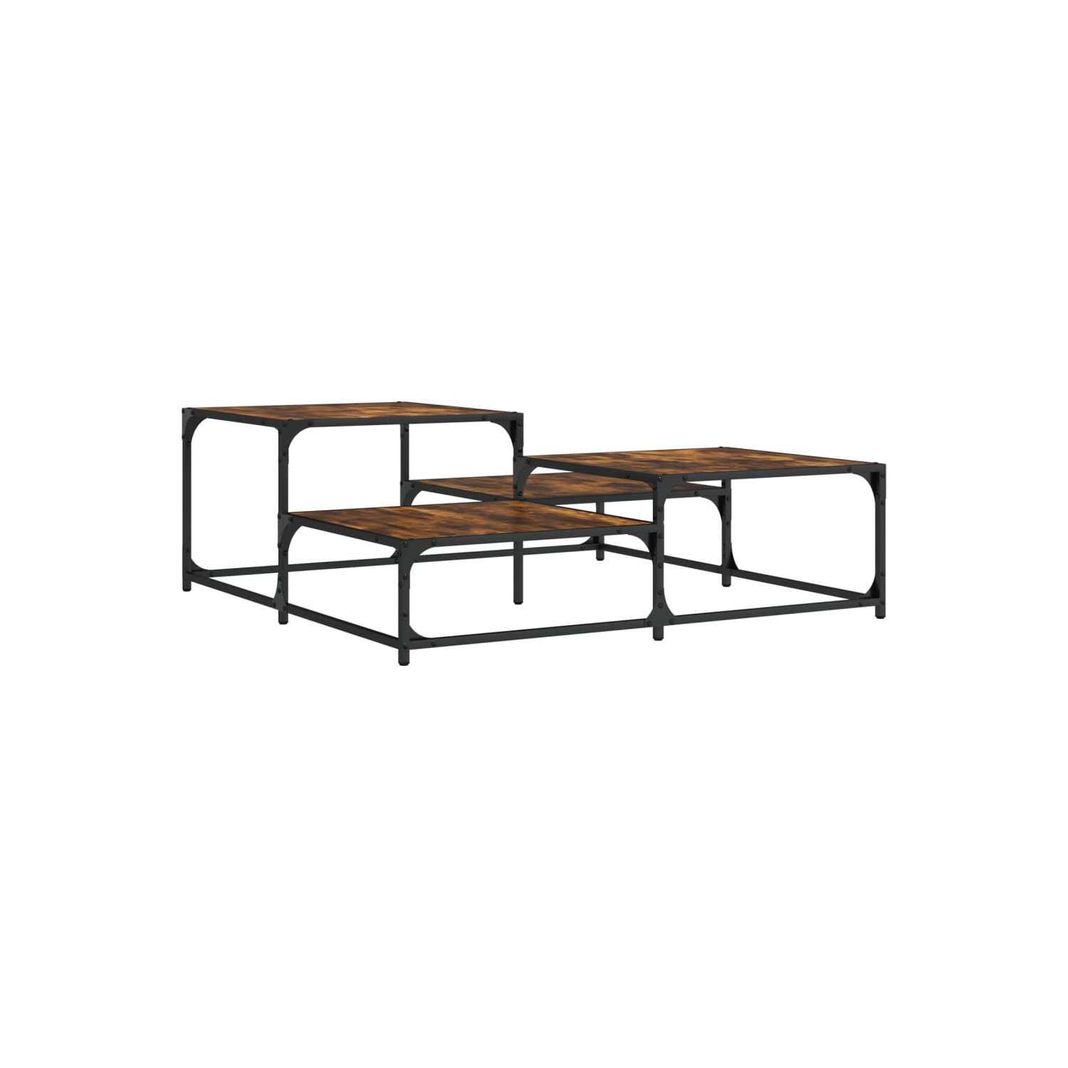 vidaXL Coffee Table Smoked Oak 107x107x40 cm Engineered Wood