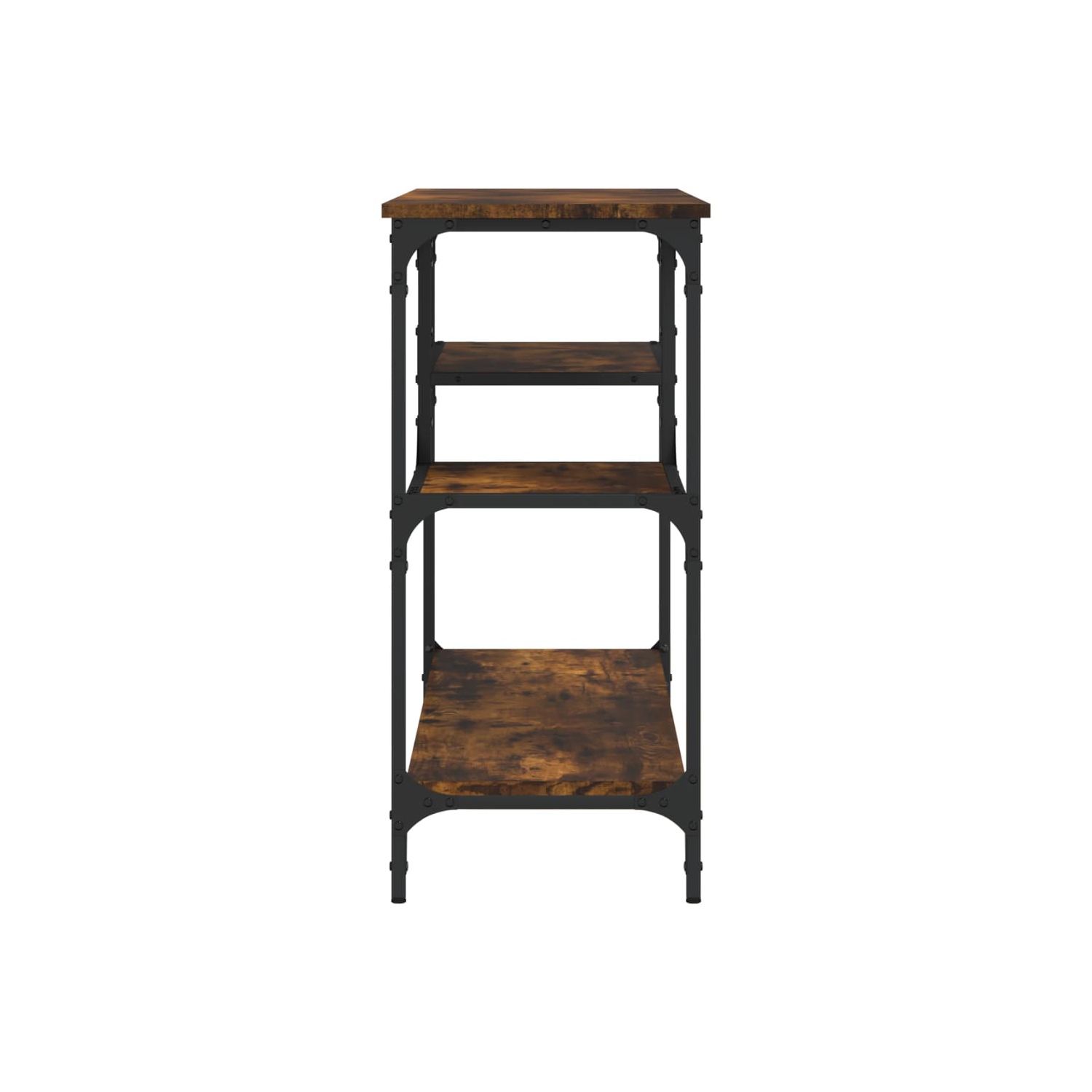 vidaXL Console Table with Shelves Smoked Oak 100x35x75 cm