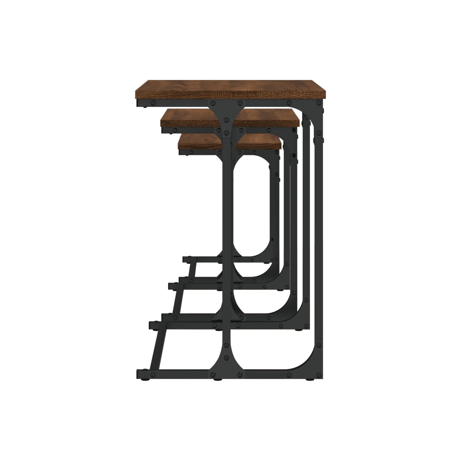 vidaXL Nesting Coffee Tables 3 pcs Brown Oak Engineered Wood