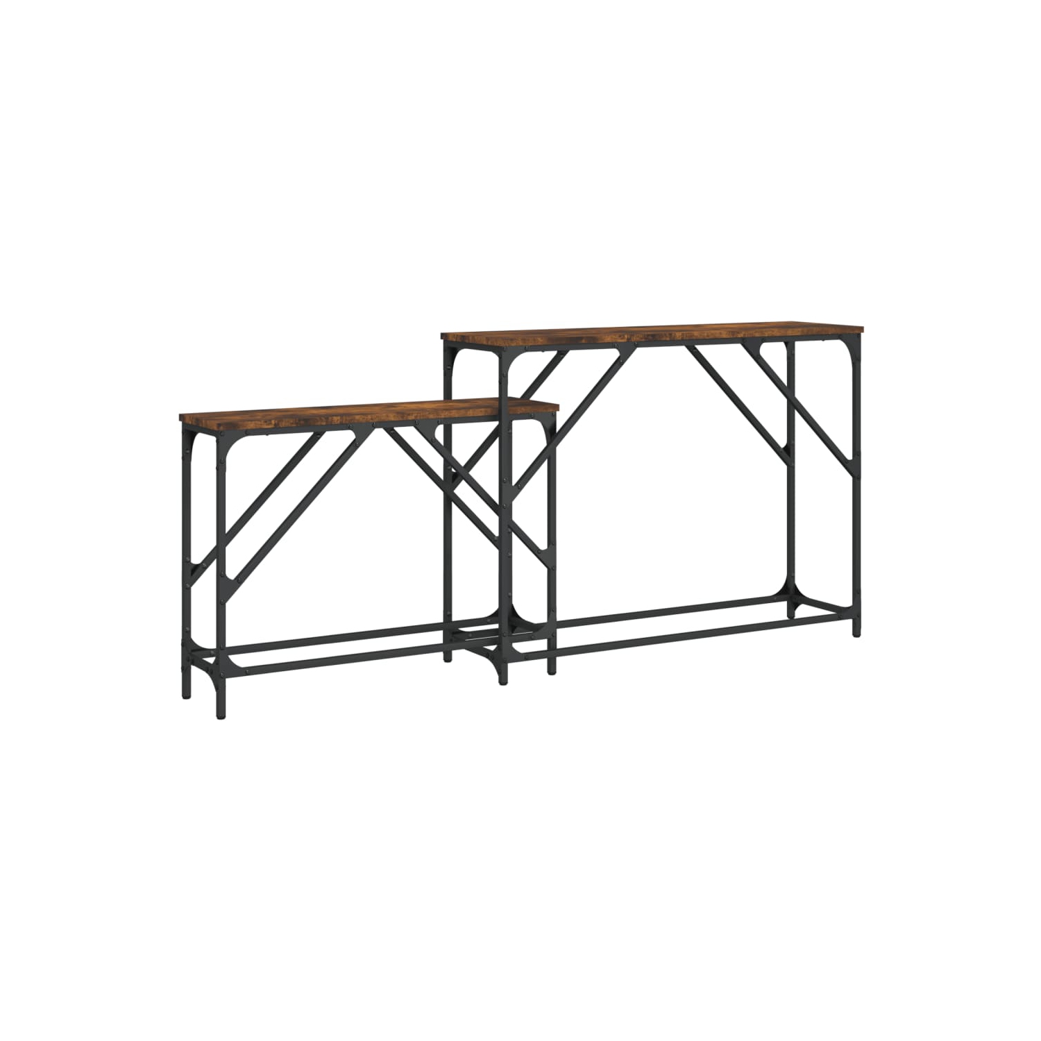 vidaXL Nesting Console Tables 2 pcs Smoked Oak Engineered Wood