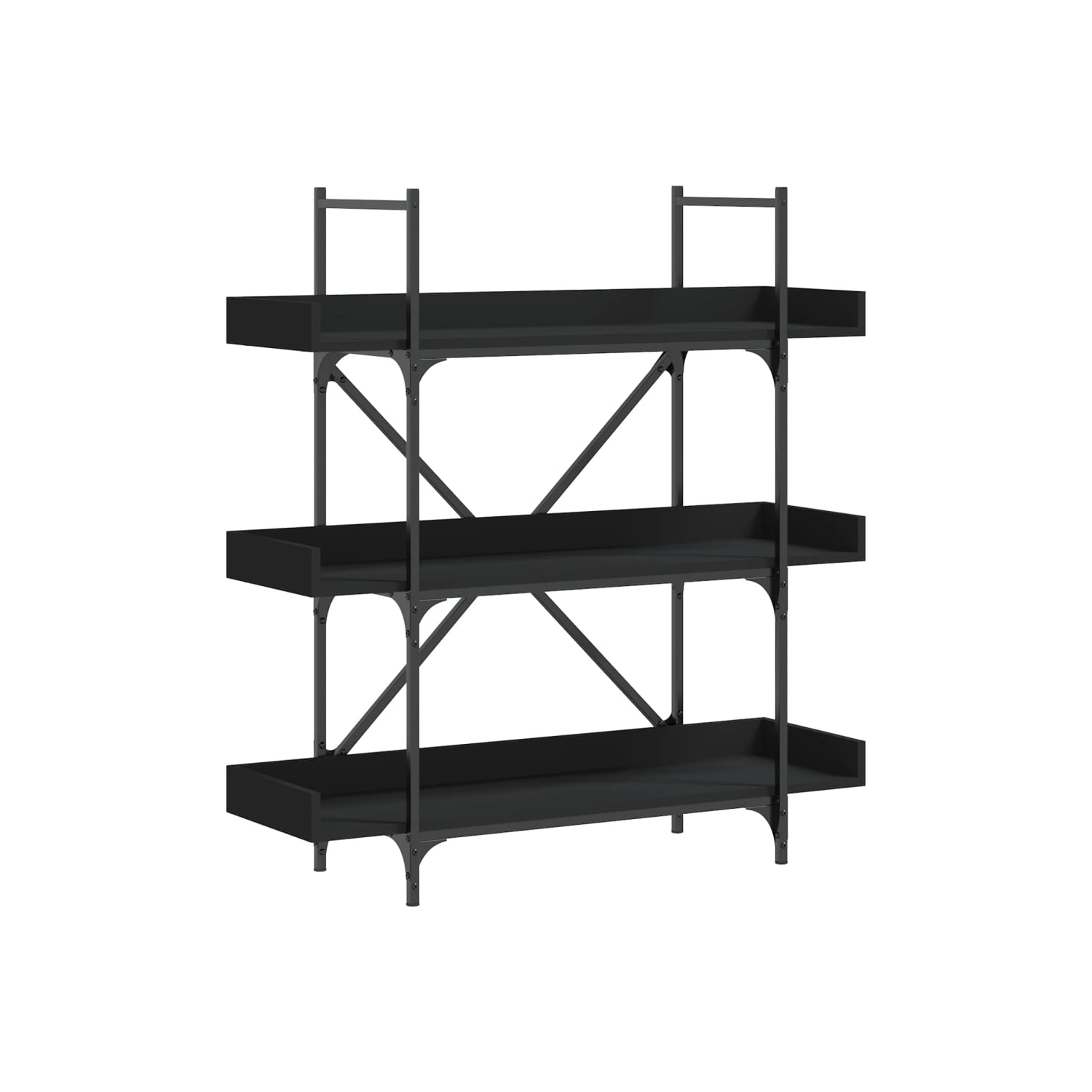 vidaXL Bookcase 3-Tier Black 100x33x108.5 cm Engineered Wood