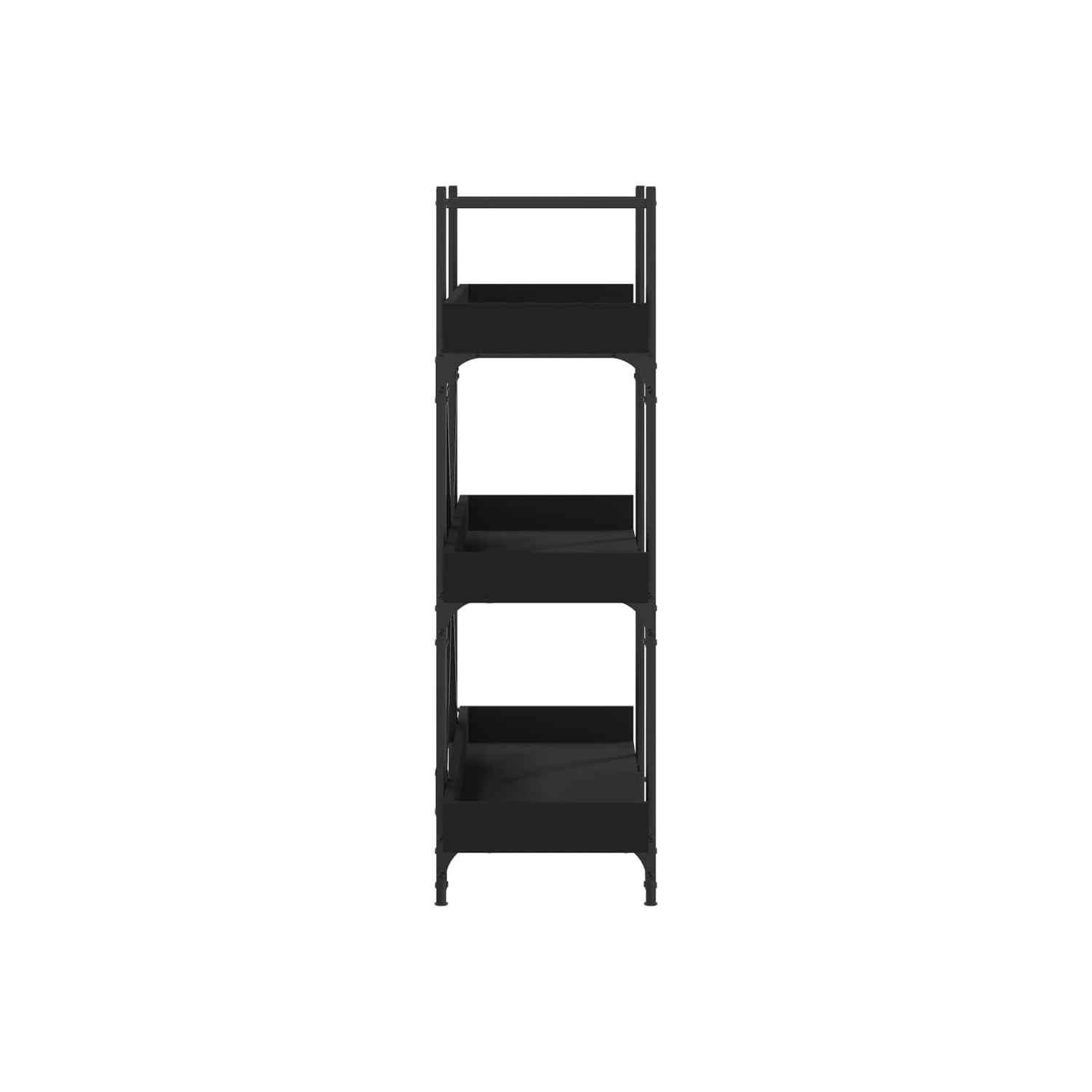 vidaXL Bookcase 3-Tier Black 100x33x108.5 cm Engineered Wood
