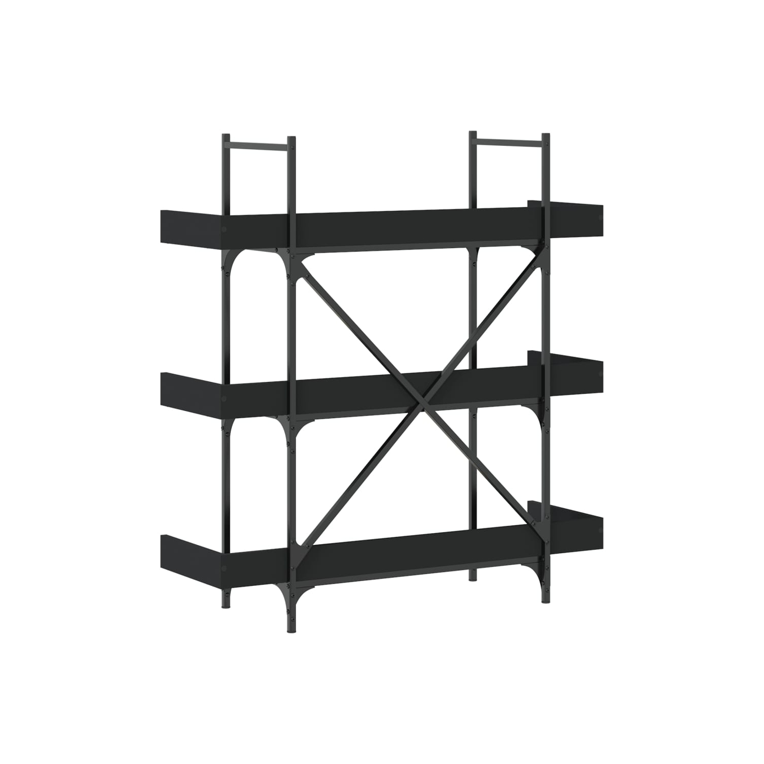 vidaXL Bookcase 3-Tier Black 100x33x108.5 cm Engineered Wood