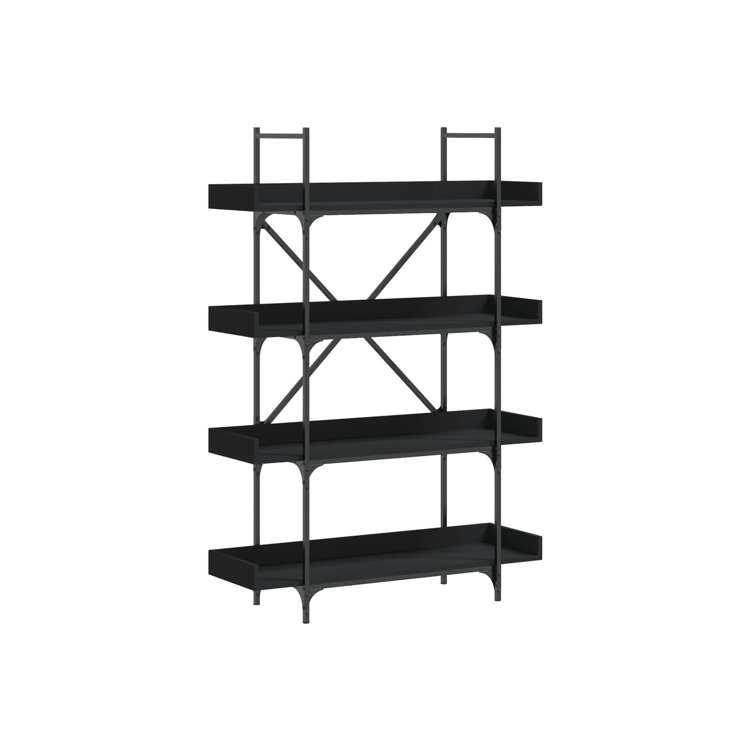 vidaXL Bookcase 4-Tier Black 100x33x145.5 cm Engineered Wood