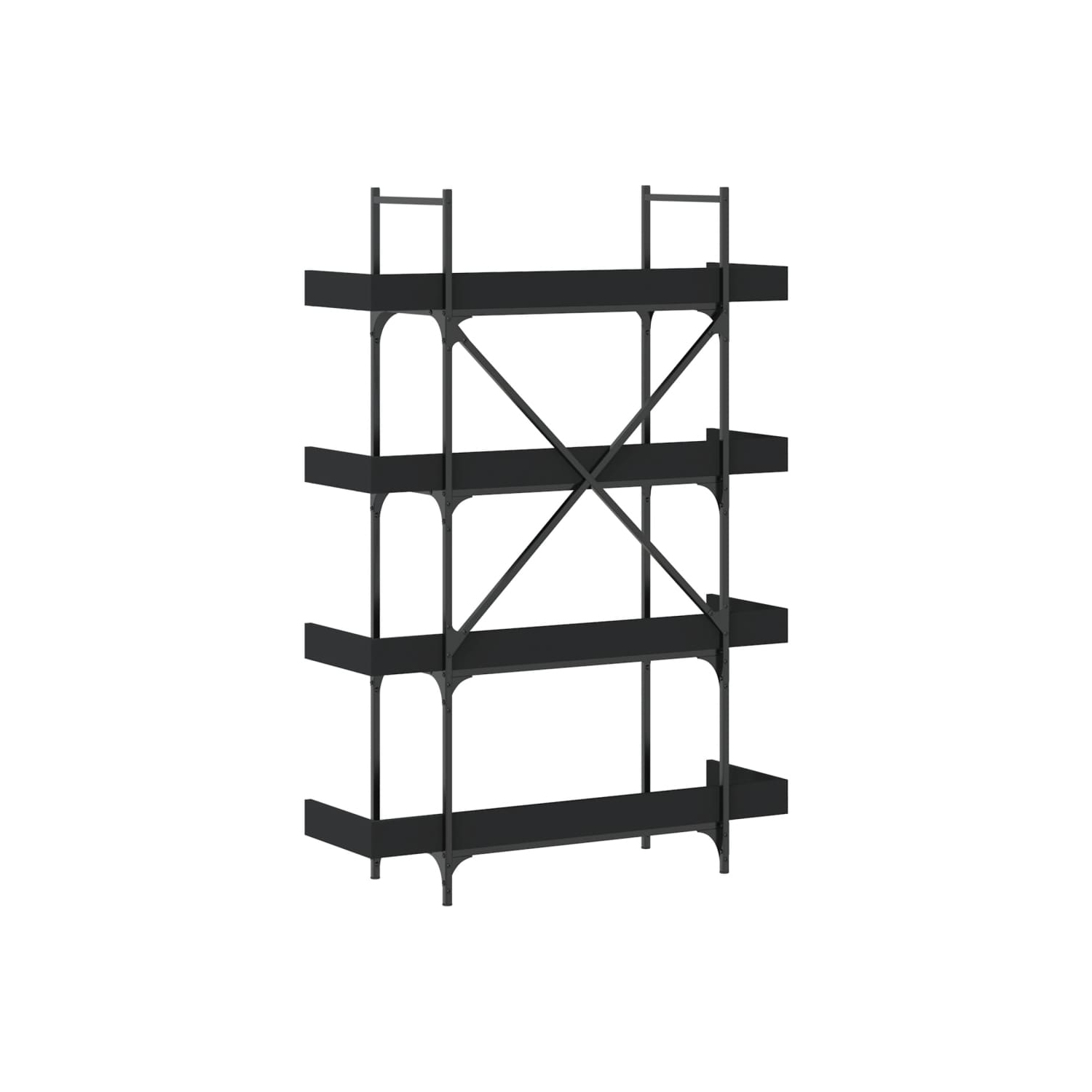 vidaXL Bookcase 4-Tier Black 100x33x145.5 cm Engineered Wood