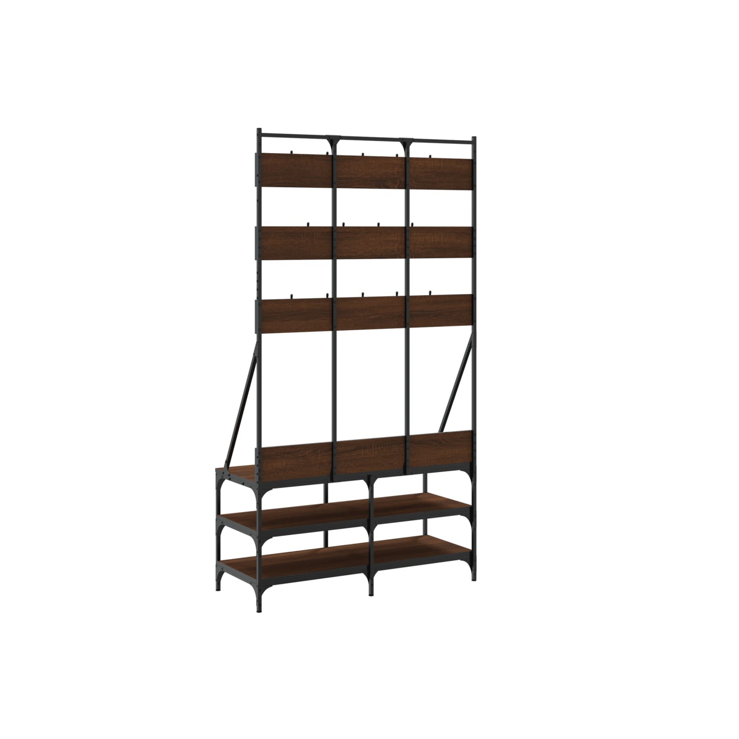 vidaXL Clothes Rack with Shoe Storage Brown Oak 100x40x184 cm