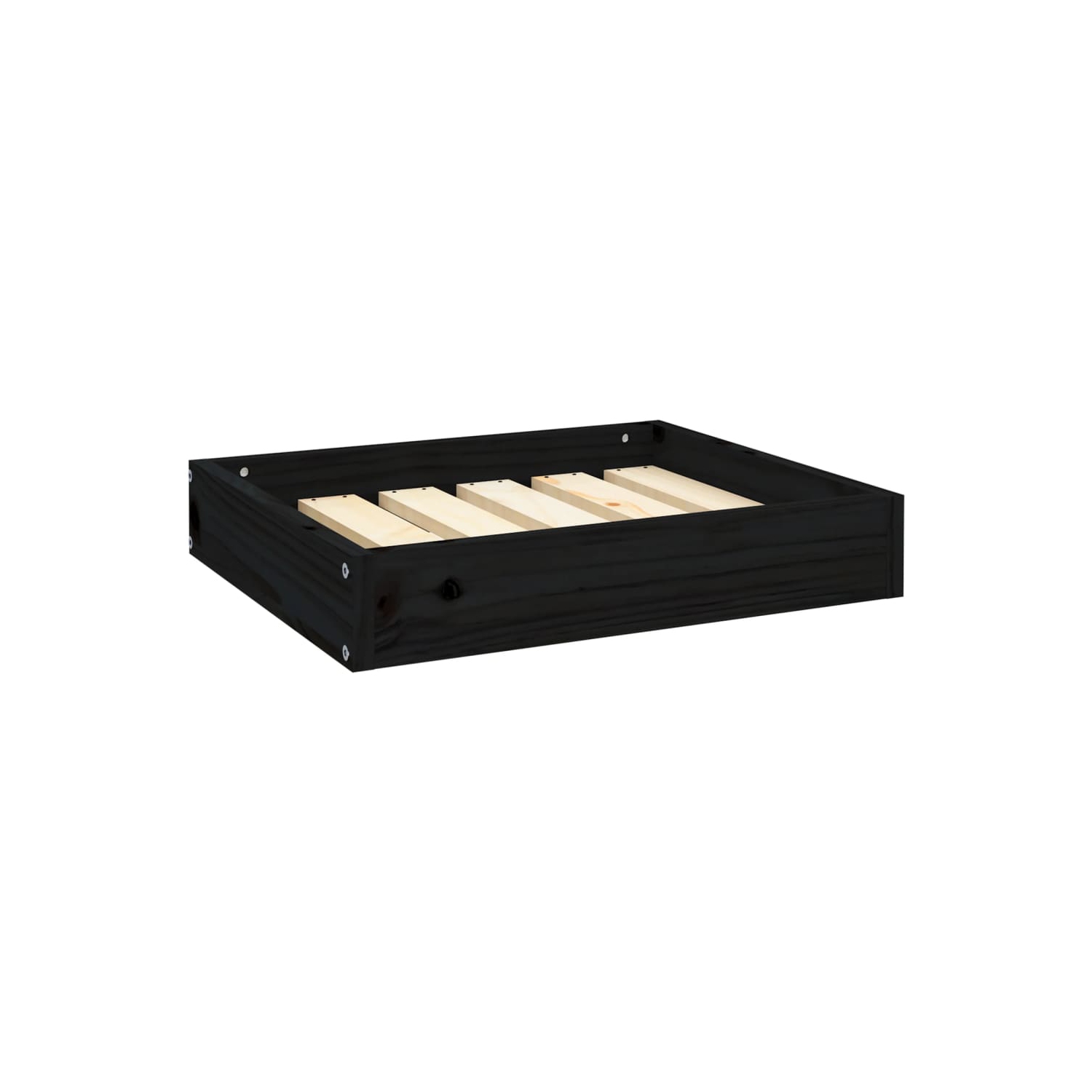 vidaXL Dog Bed Black 51.5x44x9 cm Solid Wood Pine