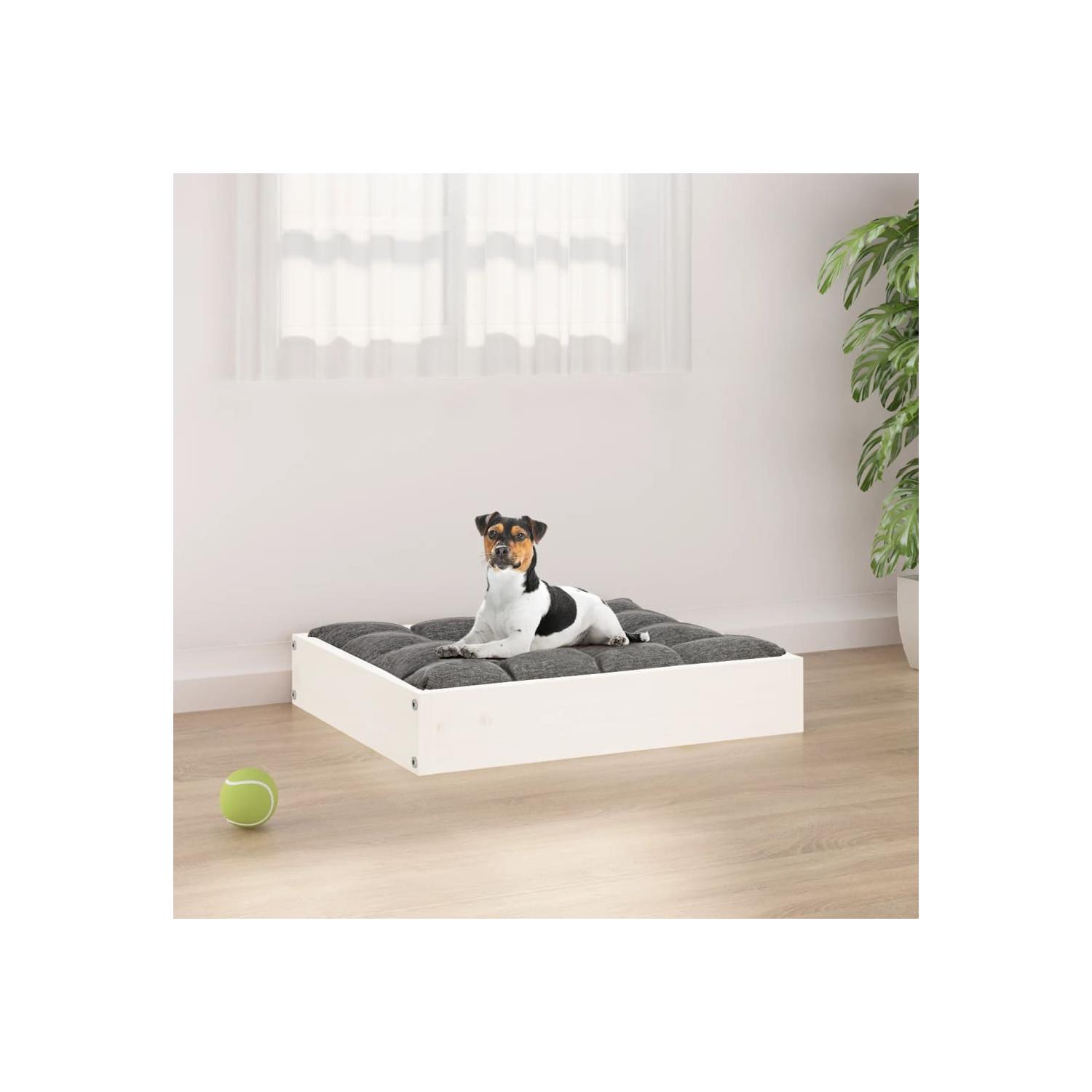 vidaXL Dog Bed White 51.5x44x9 cm Solid Wood Pine