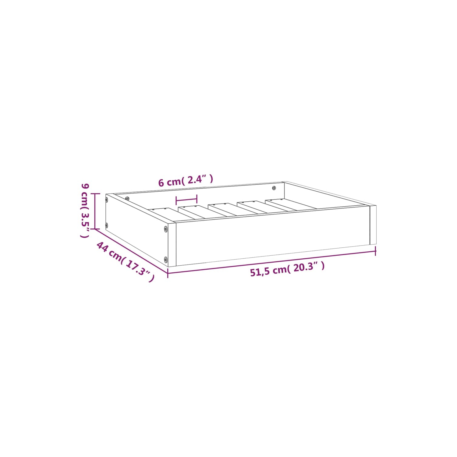 vidaXL Dog Bed White 51.5x44x9 cm Solid Wood Pine