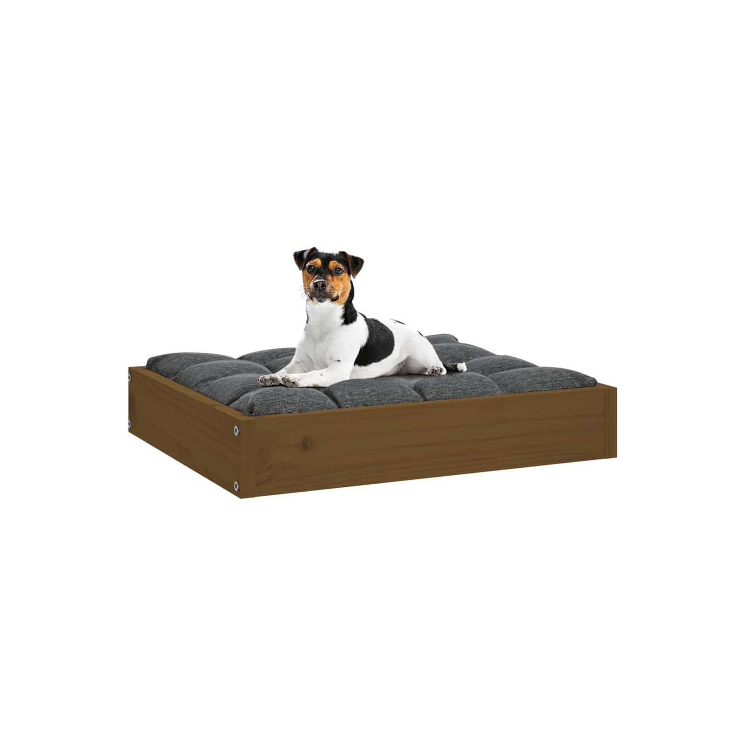 vidaXL Dog Bed Honey Brown 51.5x44x9 cm Solid Wood Pine