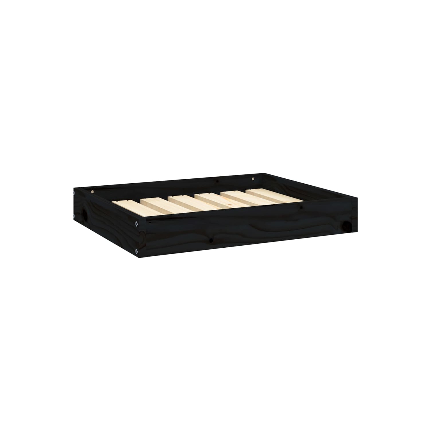 vidaXL Dog Bed Black 61.5x49x9 cm Solid Wood Pine