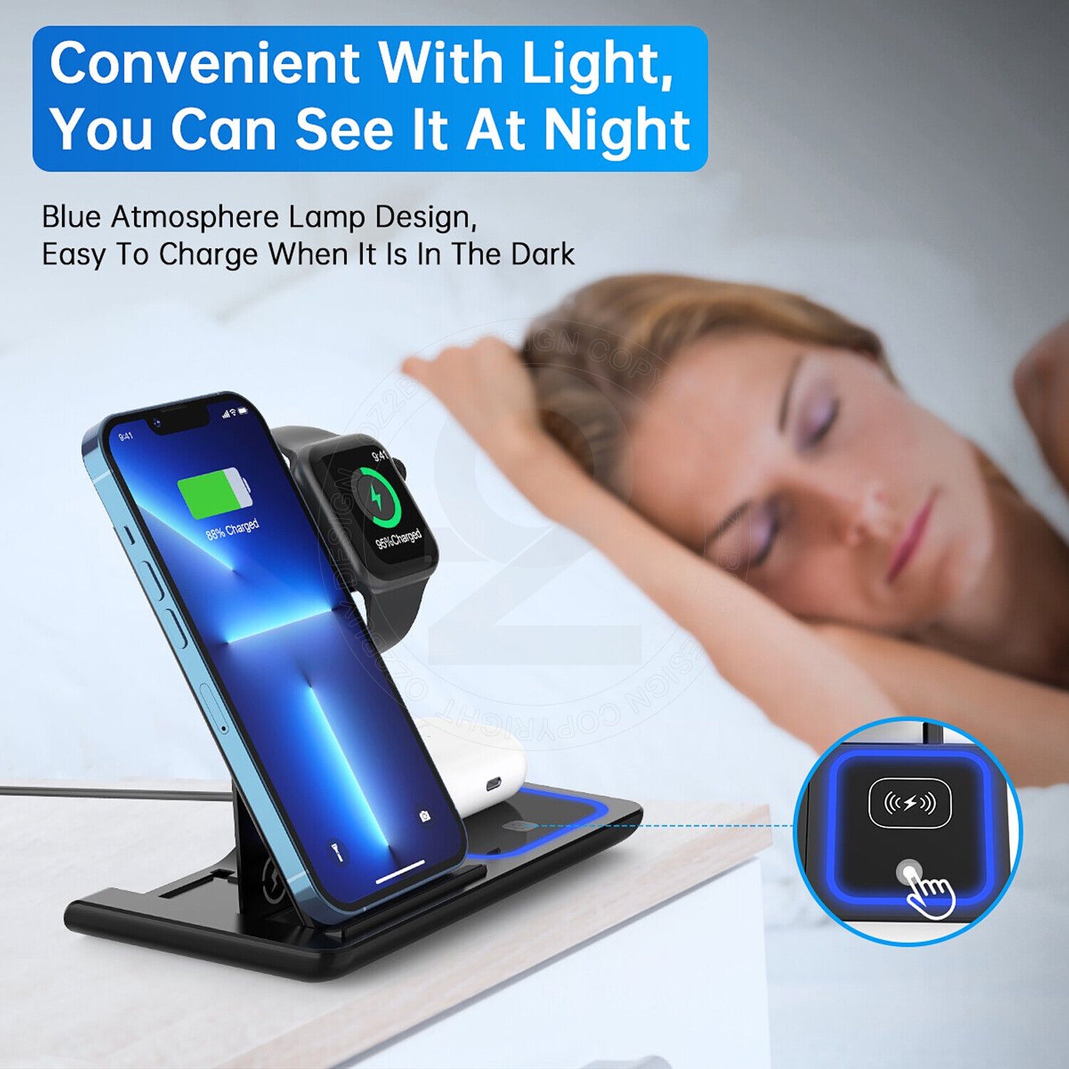 Supershield 3-in-1 15W Magnetic Wireless Charger Charging Stand