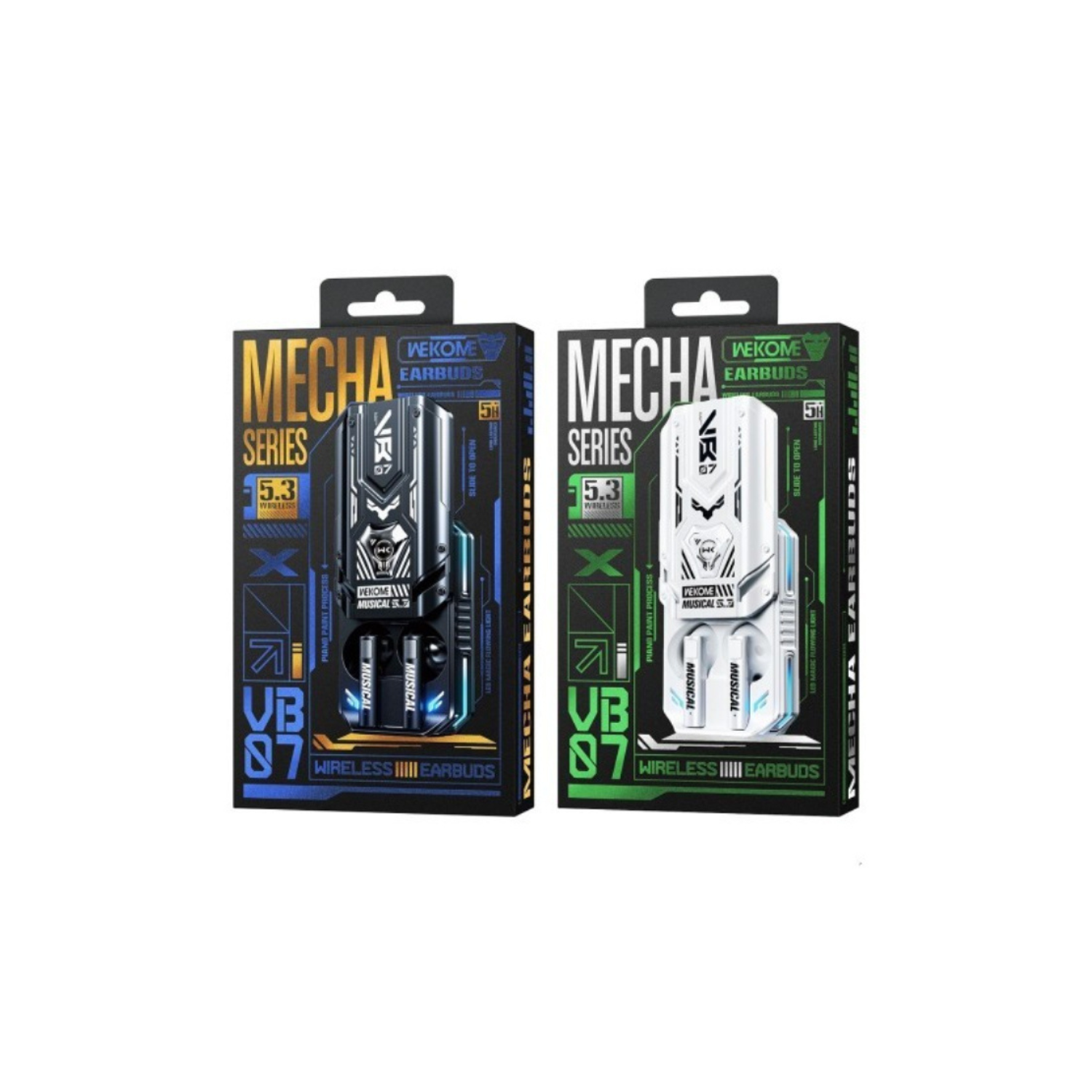 Écouteurs bouton sans fil Mecha SeriesVB07 de WEKOME - Noir