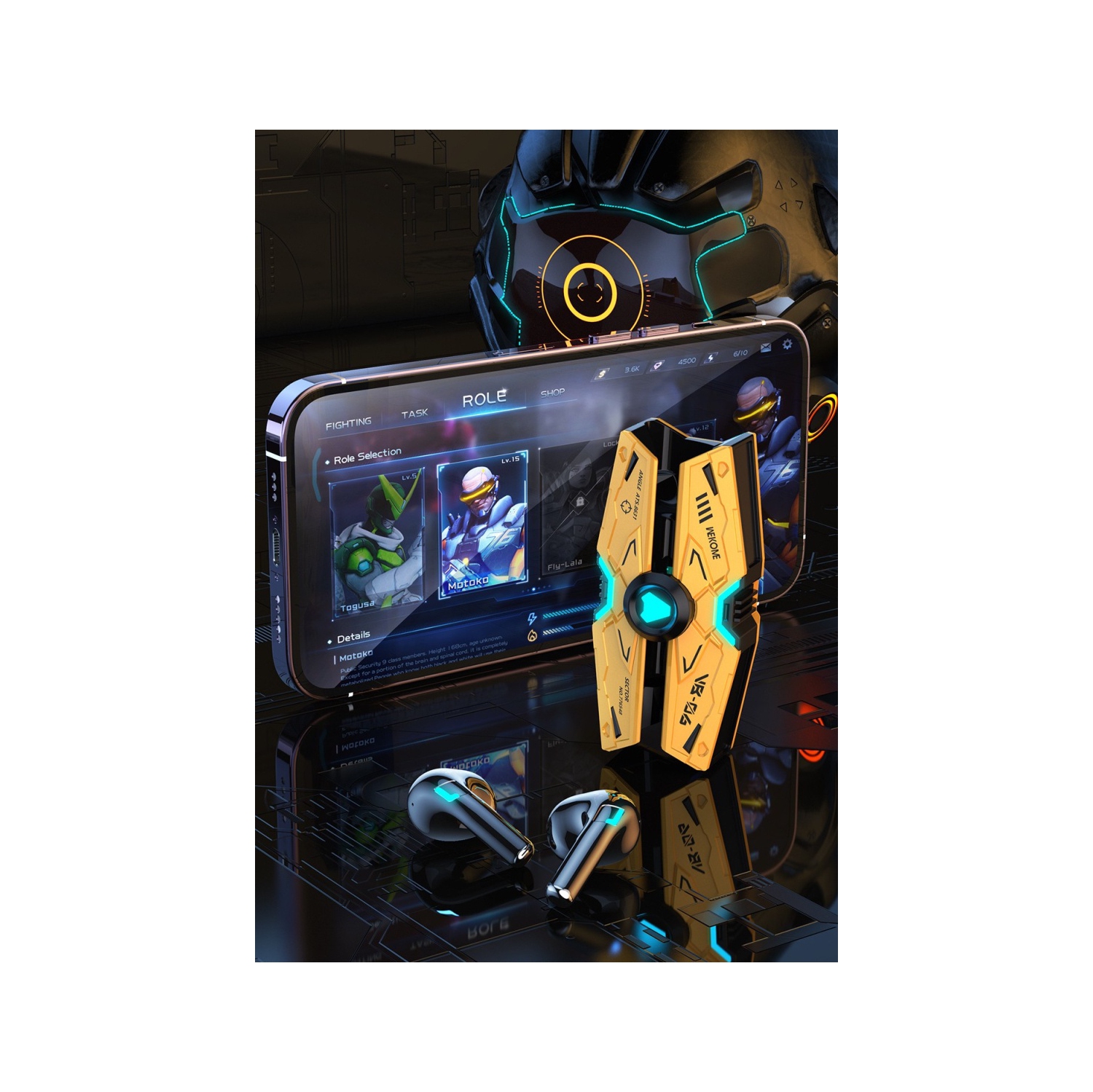 Écouteurs bouton sans fil de VB06 mm de WEKOME - Jaune