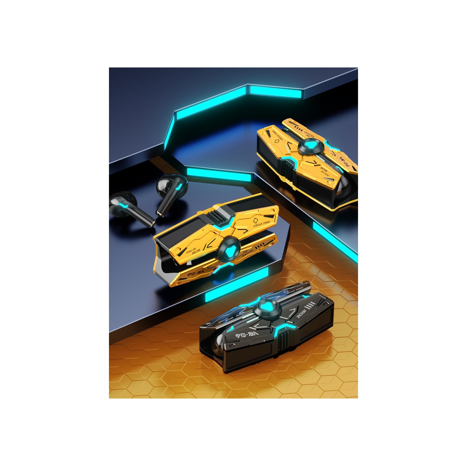 Écouteurs bouton sans fil de VB06 mm de WEKOME - Jaune