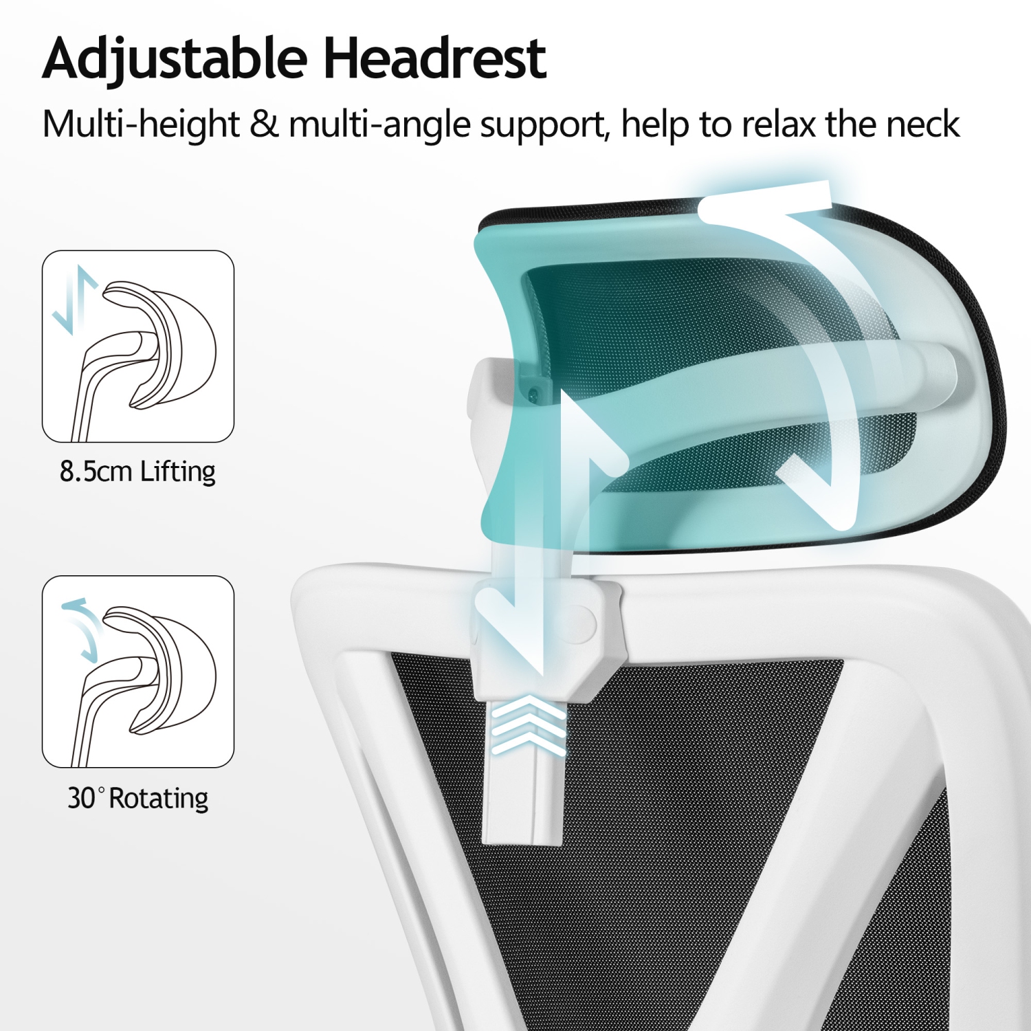 Coolhut Ergonomic Office Chair, Executive Chair Swivel Gaming Chair Computer Desk Chair, High Back with Headrest, Adjustable Lumbar Support,