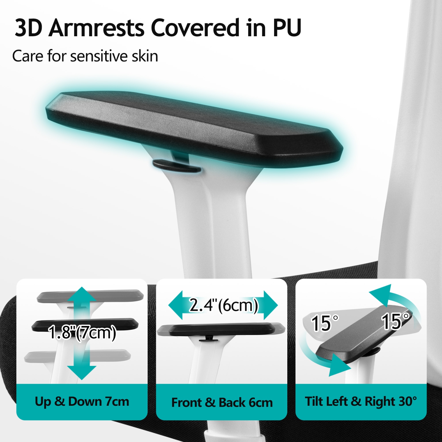 Coolhut Ergonomic Office Chair, Executive Chair Swivel Gaming Chair Computer Desk Chair, High Back with Headrest, Adjustable Lumbar Support,